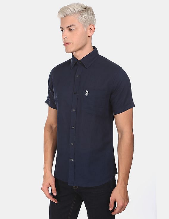 U.S. Polo Assn. Short Sleeve Cotton Linen Shirt