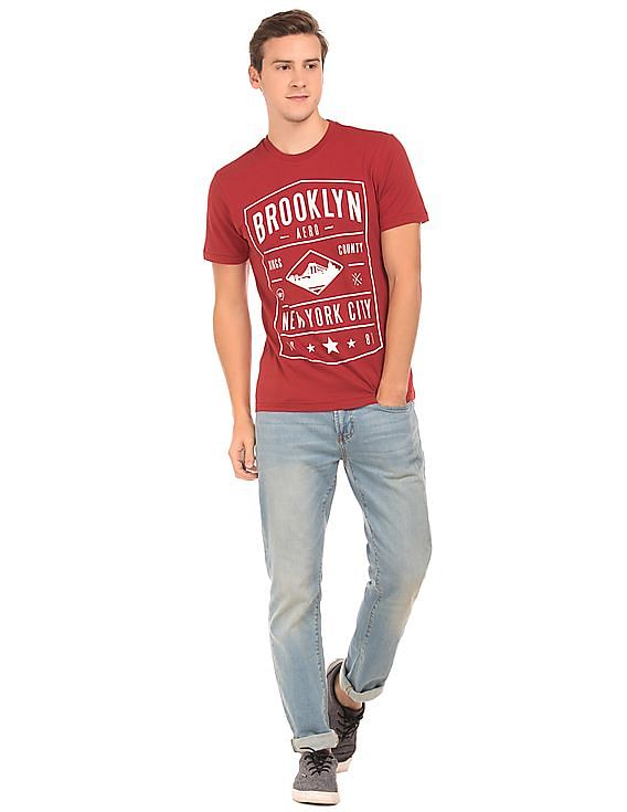 Aeropostale Crew Neck Graphic Print T-Shirt