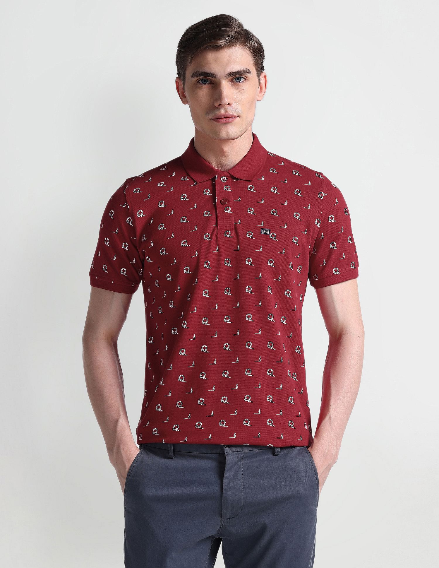 Arrow Sports All Over Print Regular Polo Shirt