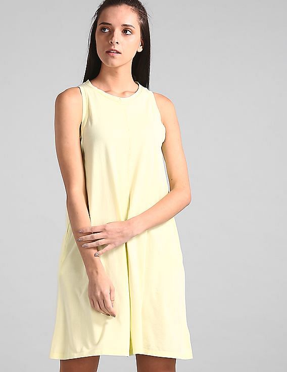 sleeveless swing dress gap