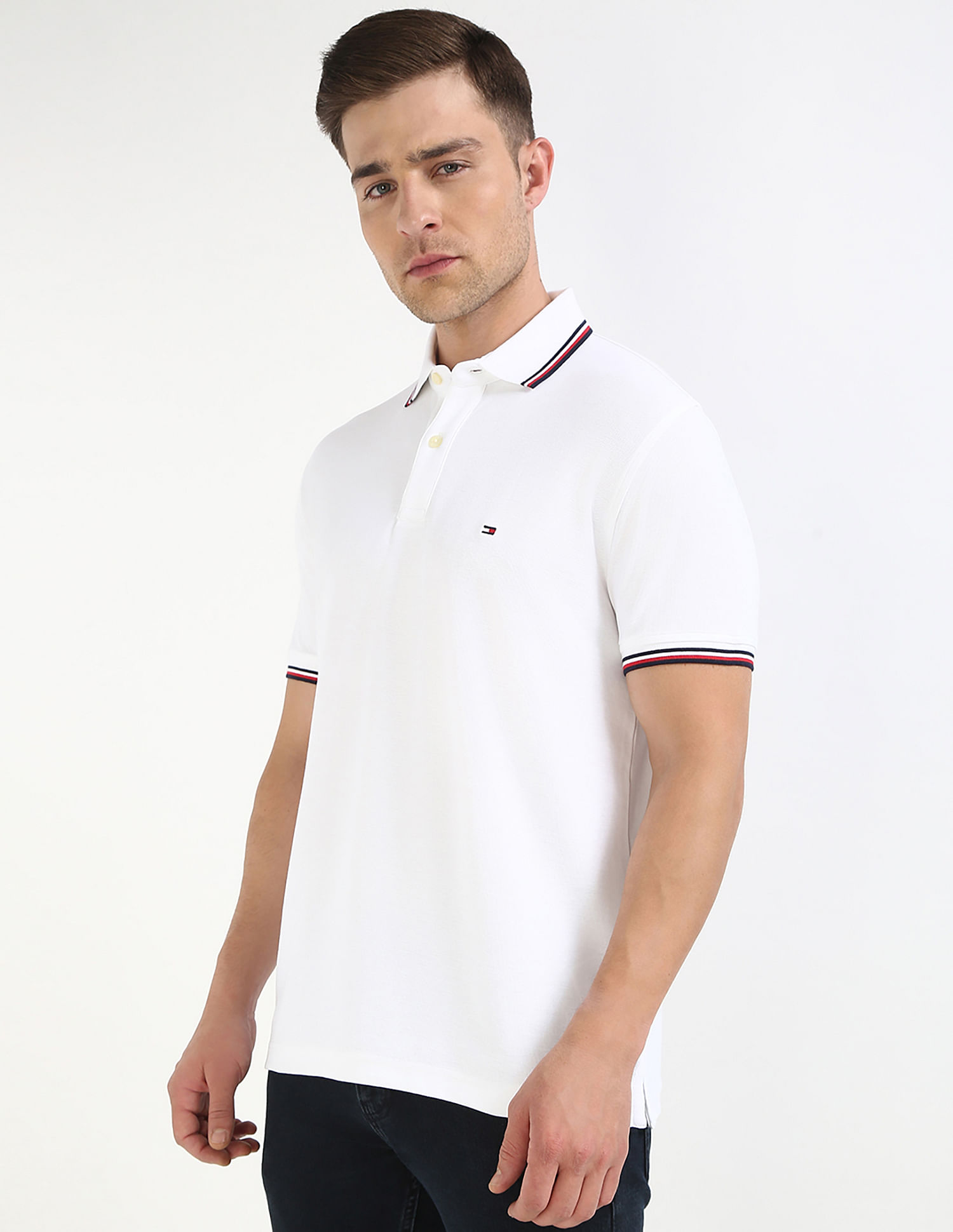 Tommy Hilfiger Solid Regular-Fit Cotton Polo Shirt