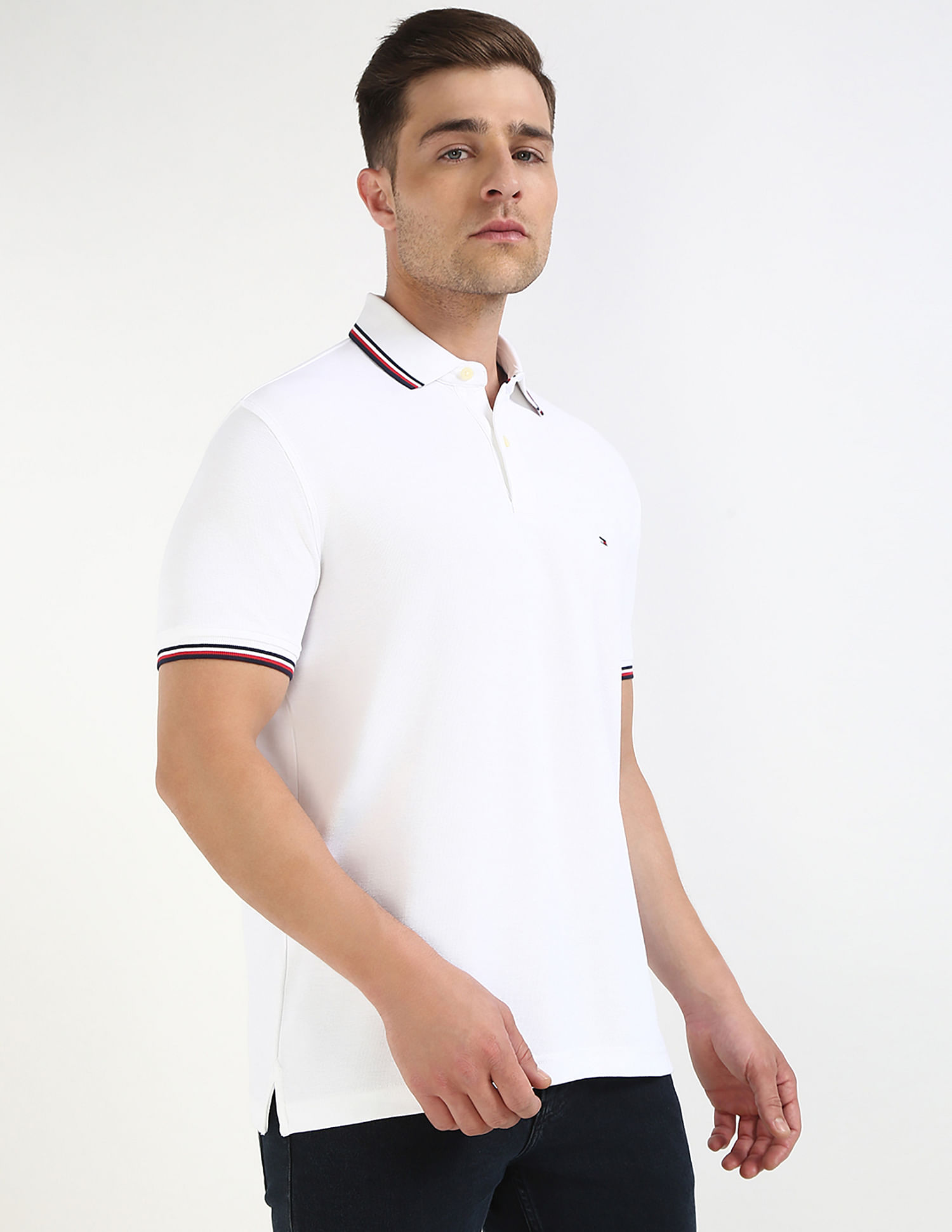Tommy Hilfiger Solid Regular-Fit Cotton Polo Shirt