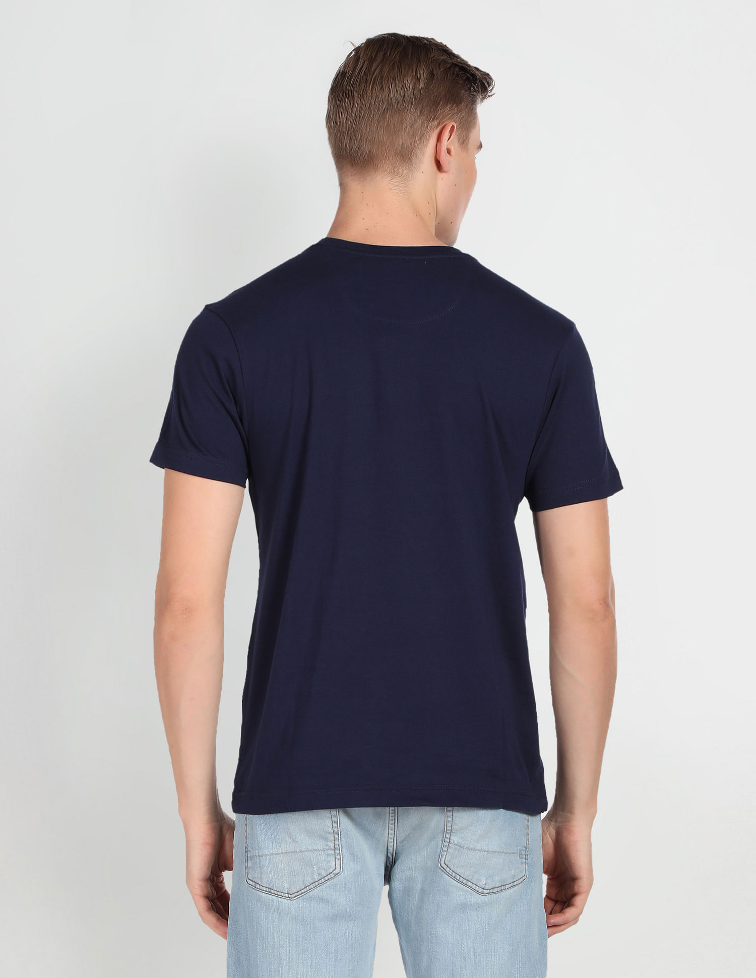Arrow Sports Crew Neck Solid T-Shirt