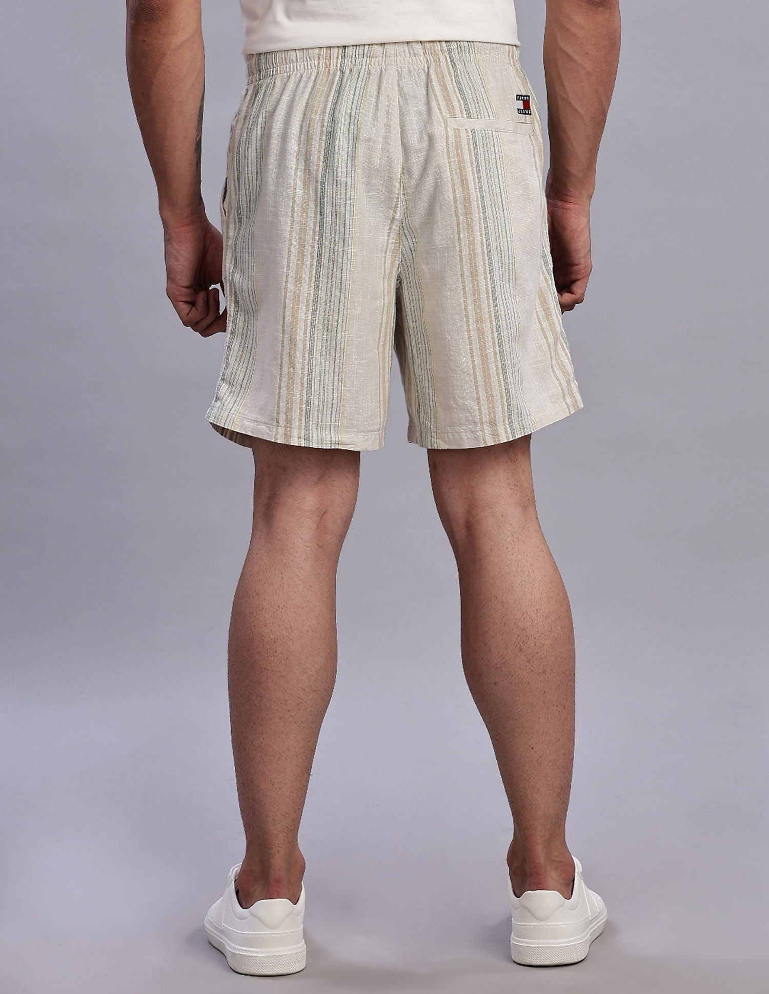 Tommy Hilfiger Loose Fit Striped Mid Rise Shorts