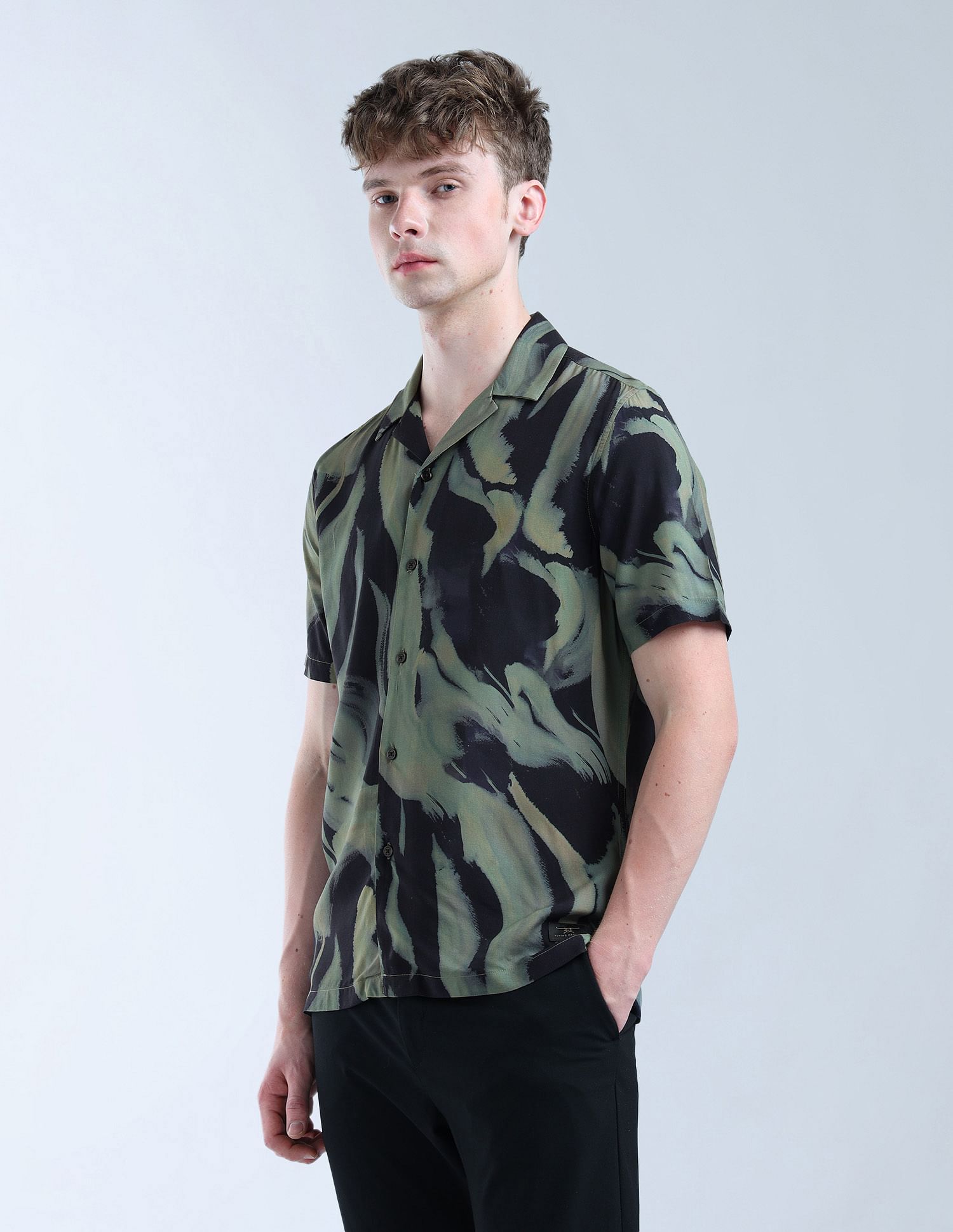 Flying Machine Abstract Printed Color Of Home Shirt
