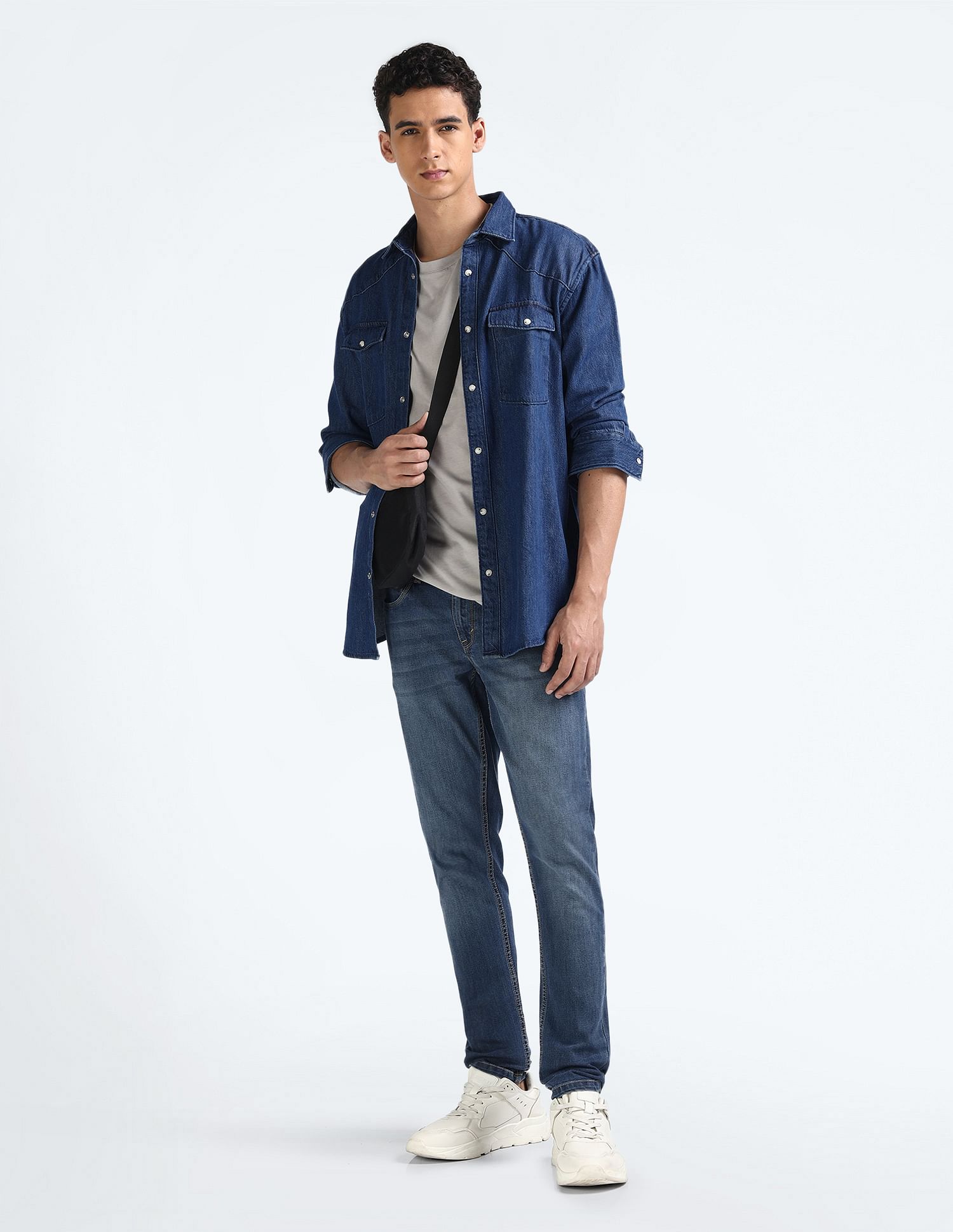 Flying Machine Brand Printed Denim Shirt