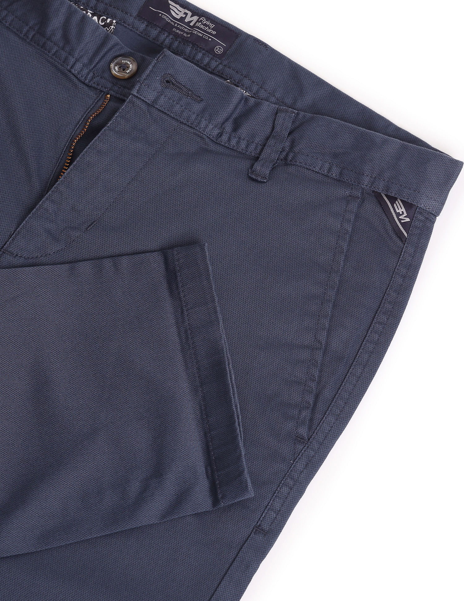 Flying Machine Super Slim Fit Solid Trousers