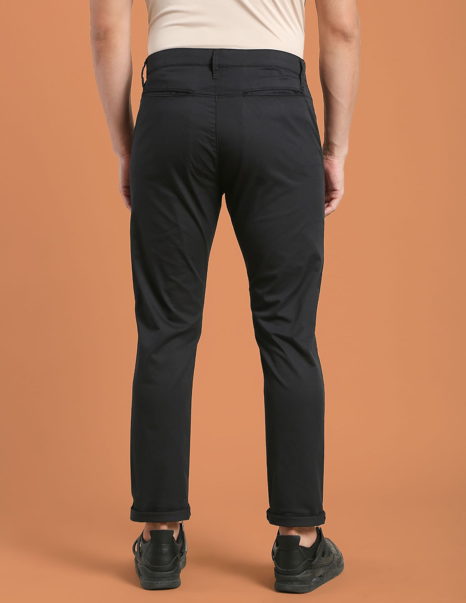 Flying Machine Mid Rise Solid F-Lite Trousers