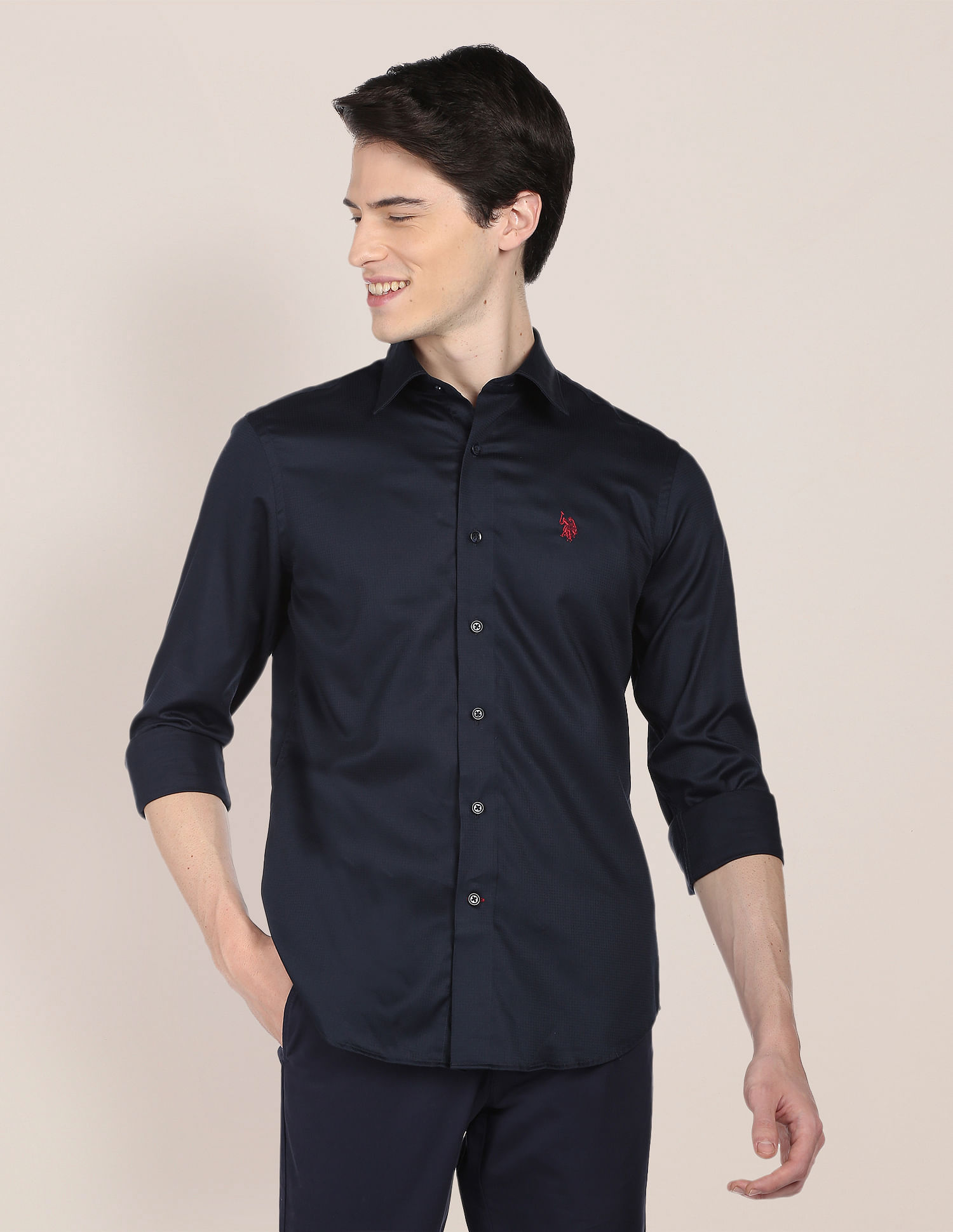 U.S. Polo Assn. Satin Dobby Solid Shirt