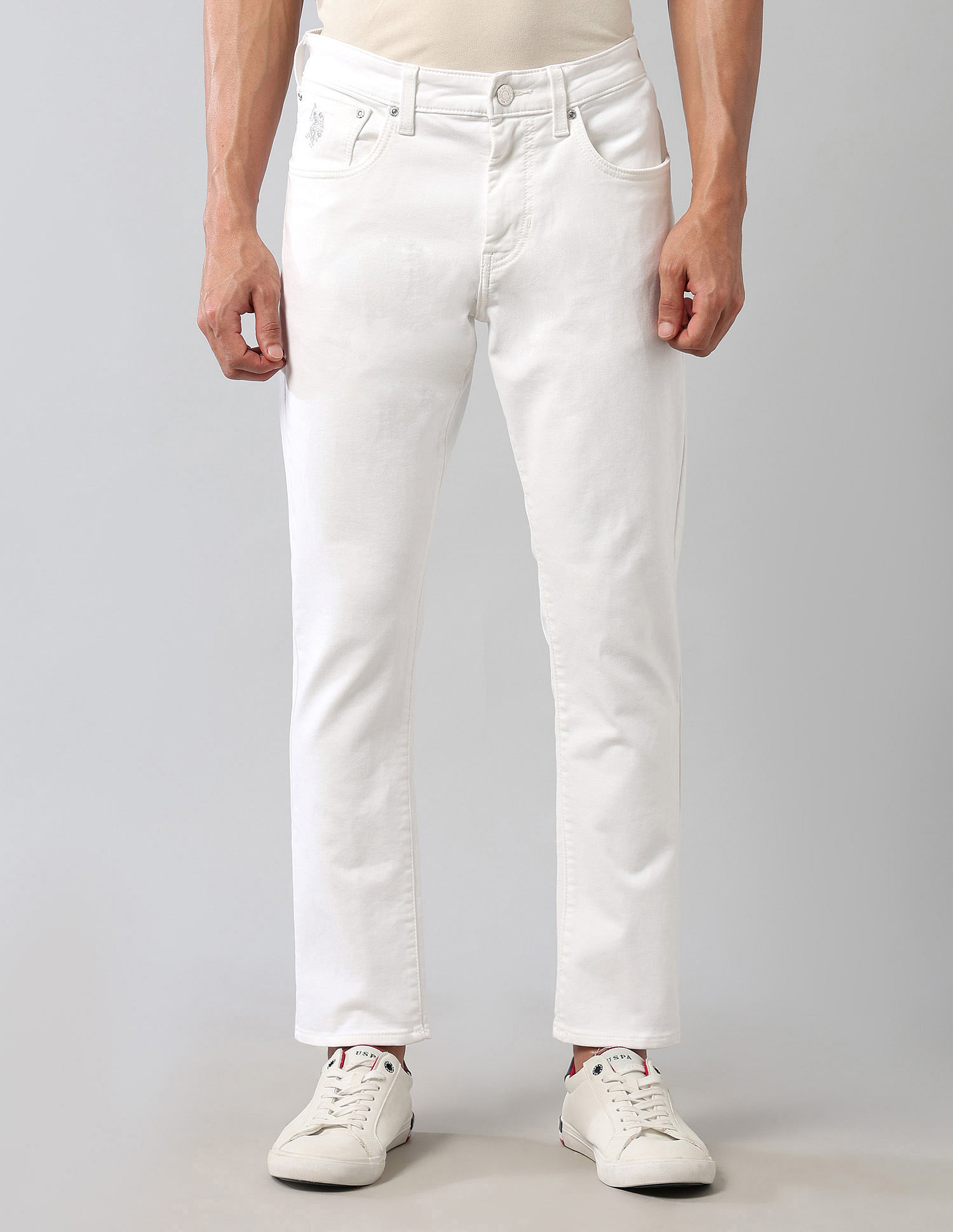 U.S. Polo Assn. Denim Co. Henry Tapered Fit White Ultra Soft Jeans