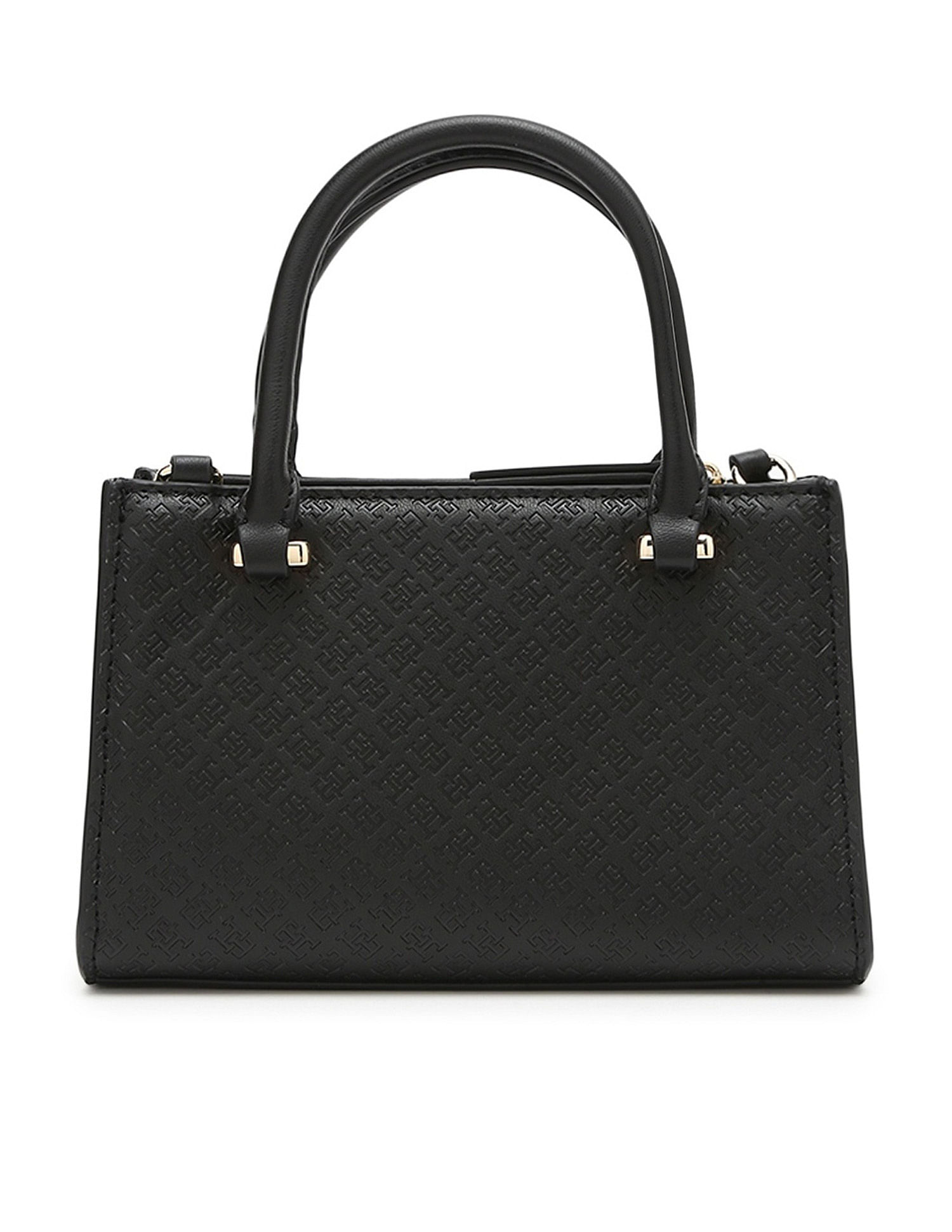 Tommy Hilfiger Logo Black Pu Handbag