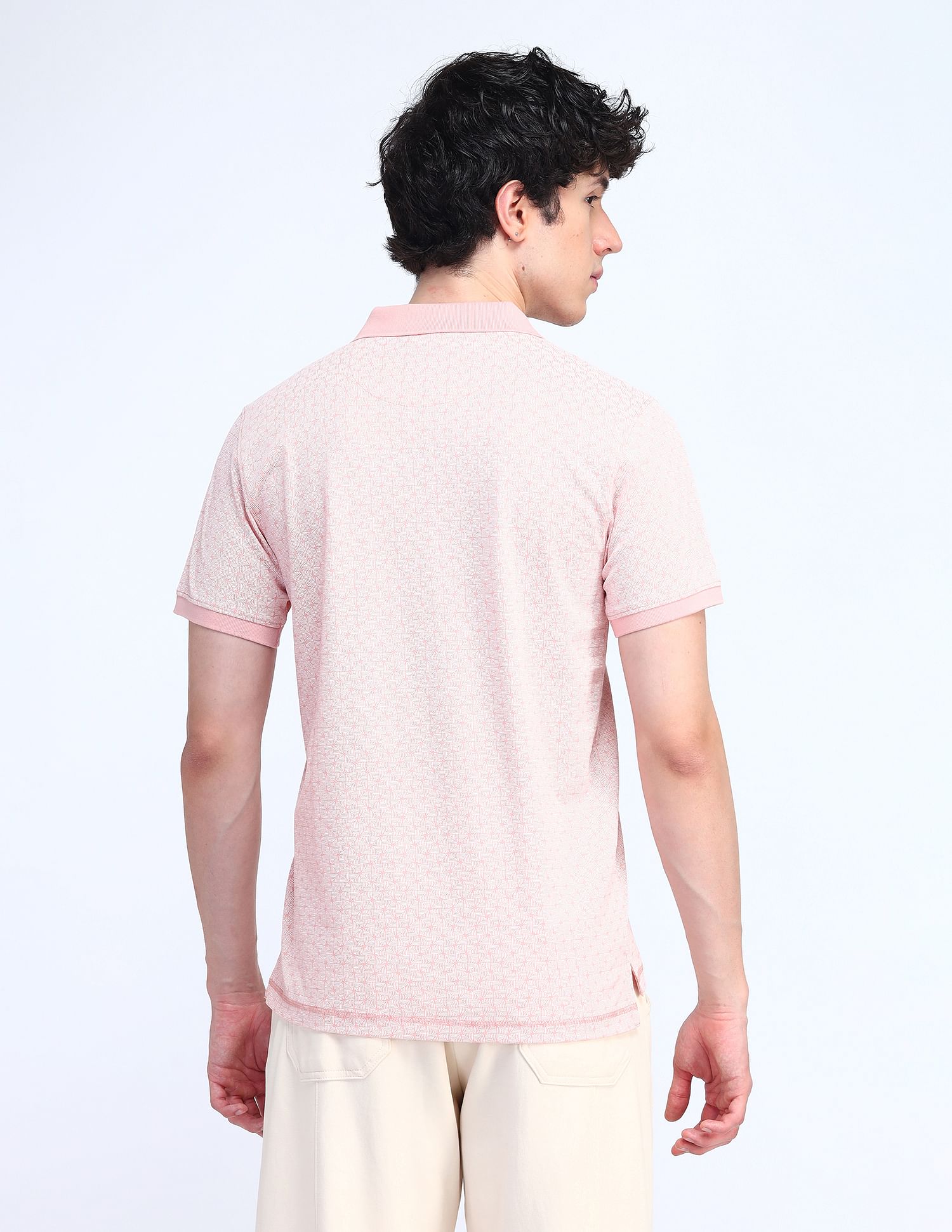 Flying Machine Pure Cotton All Over Printed Polo Shirt