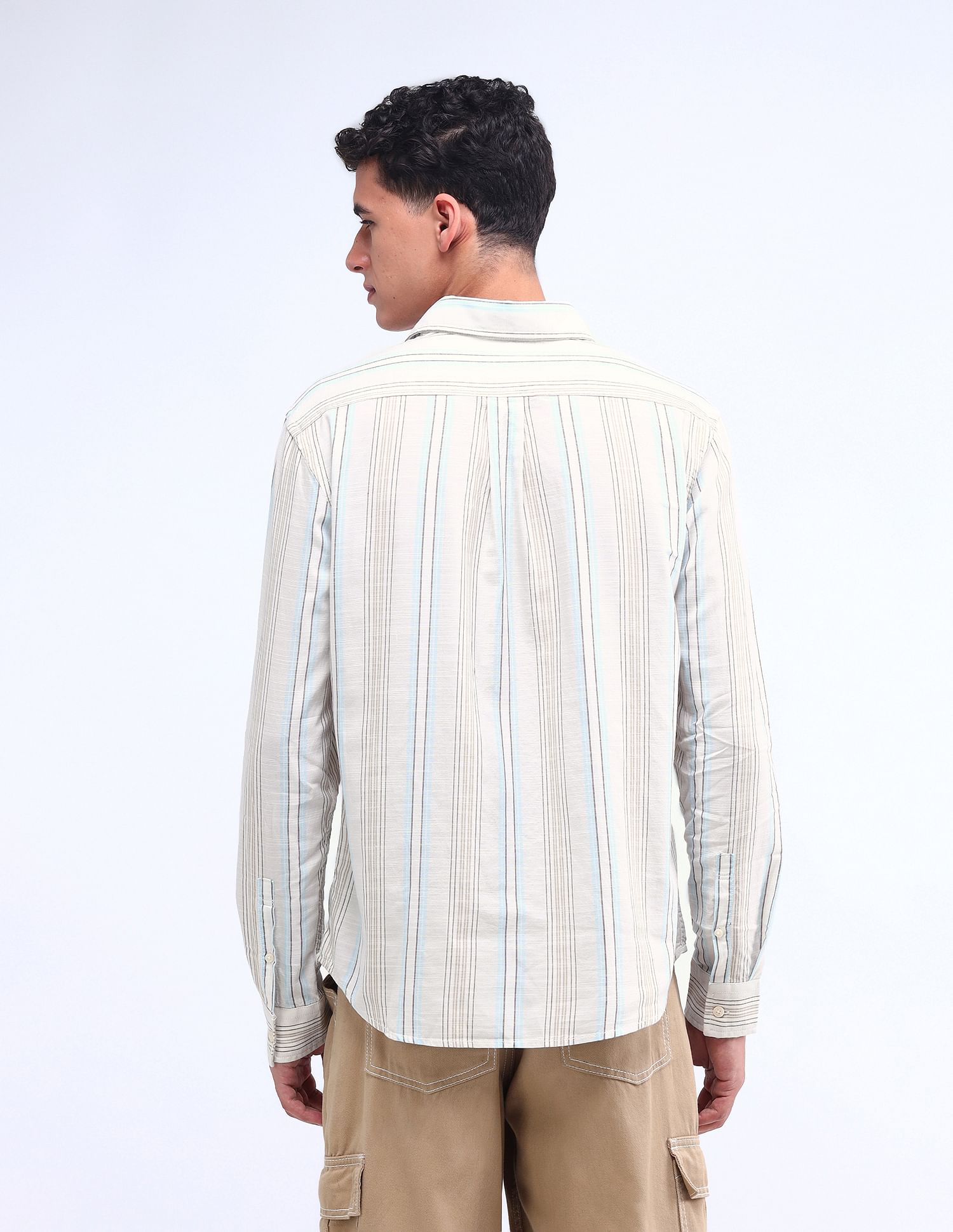 Flying Machine Regular Vertical Striped Shirt