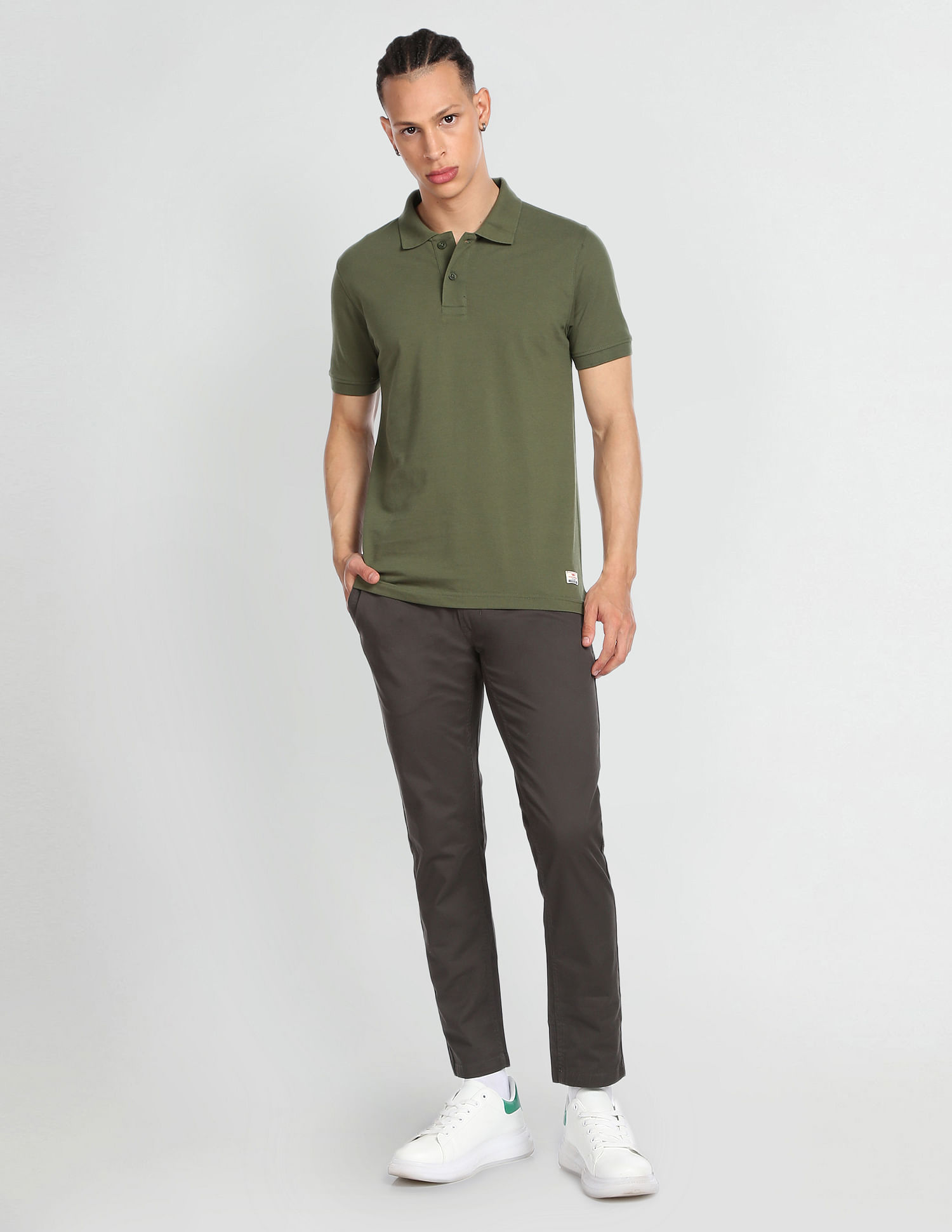 Flying Machine Solid Pique Polo Shirt