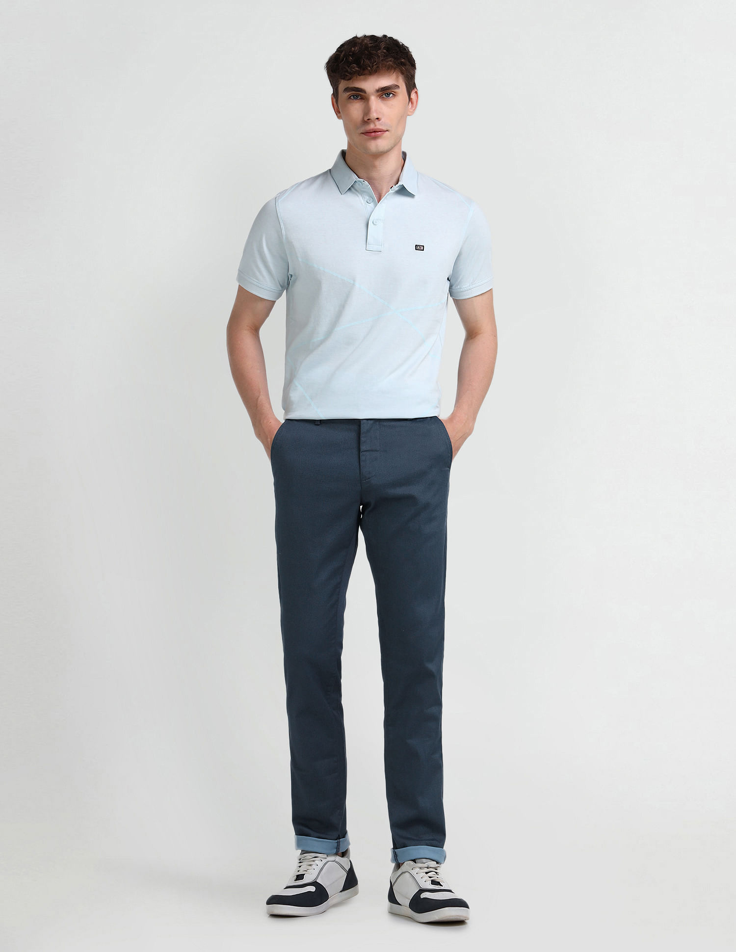 Arrow Sport Slim Fit Textured Trousers