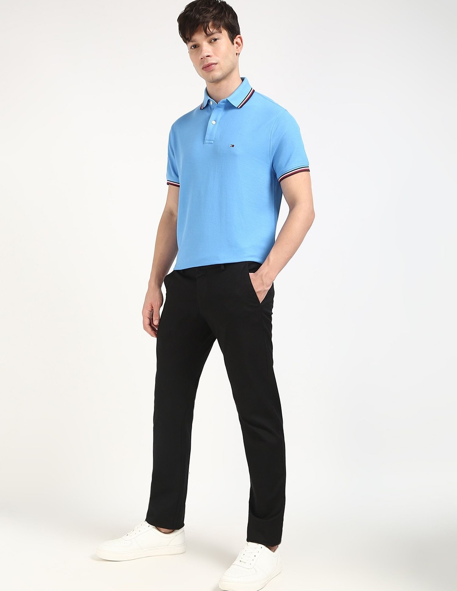 Tommy Hilfiger Solid Regular-Fit Cotton Polo Shirt