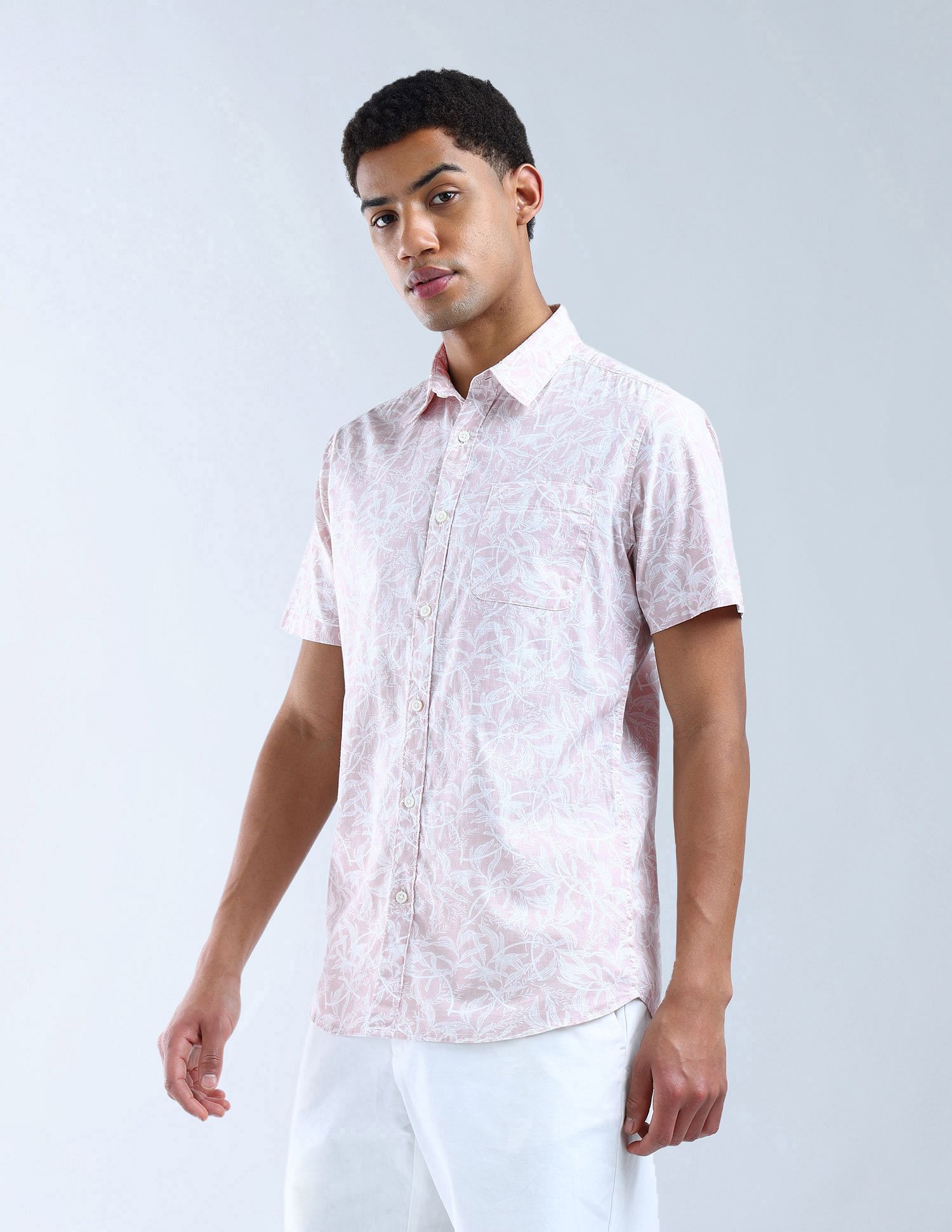 Flying Machine Slim Fit Tropical Printed Essentials Shirt