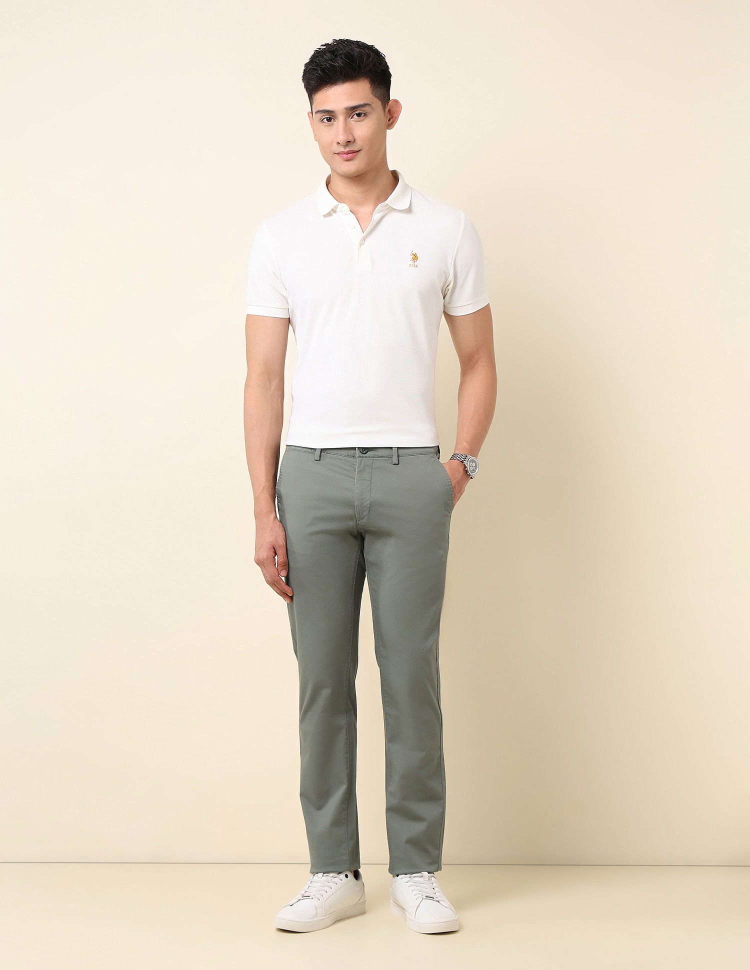 U.S. Polo Assn. Dobby Denver Slim Fit Trousers