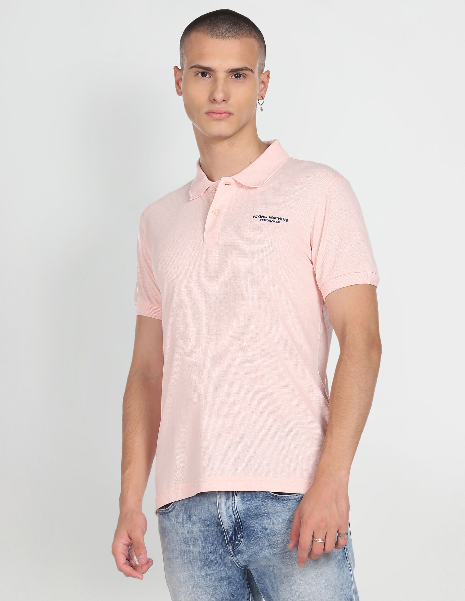 Flying Machine Solid Pique Polo Shirt