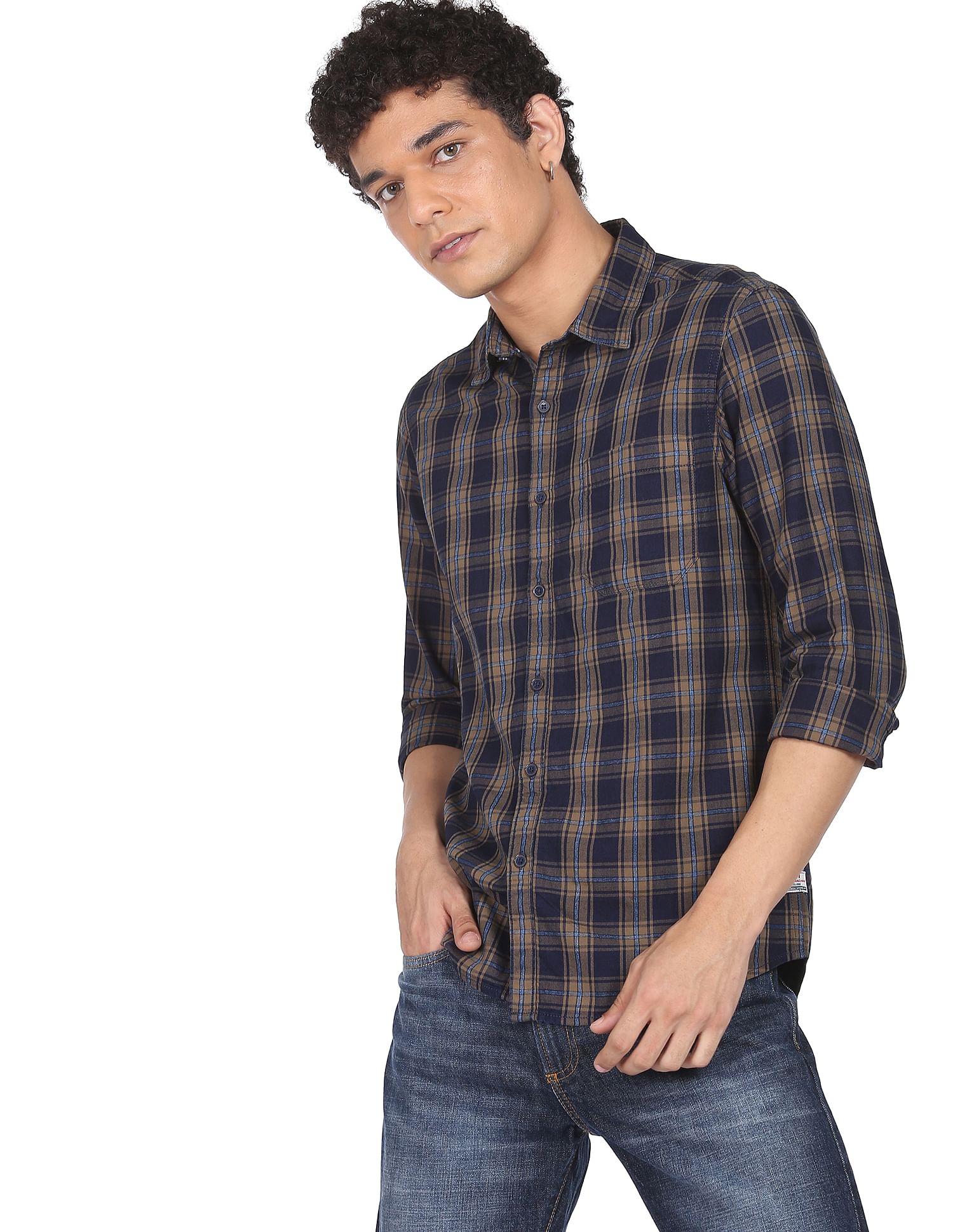 Flying Machine Tartan Check Pure Cotton Shirt