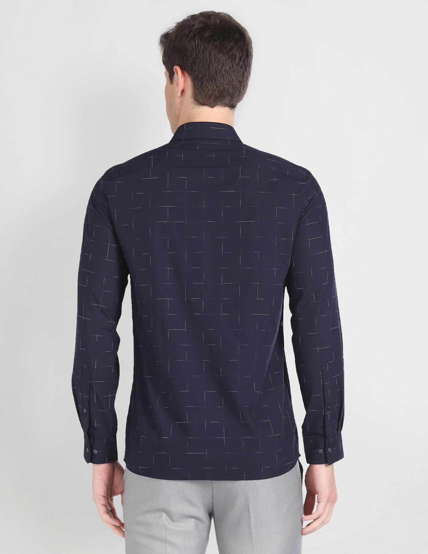 Arrow Newyork Windowpane Check Twill Shirt