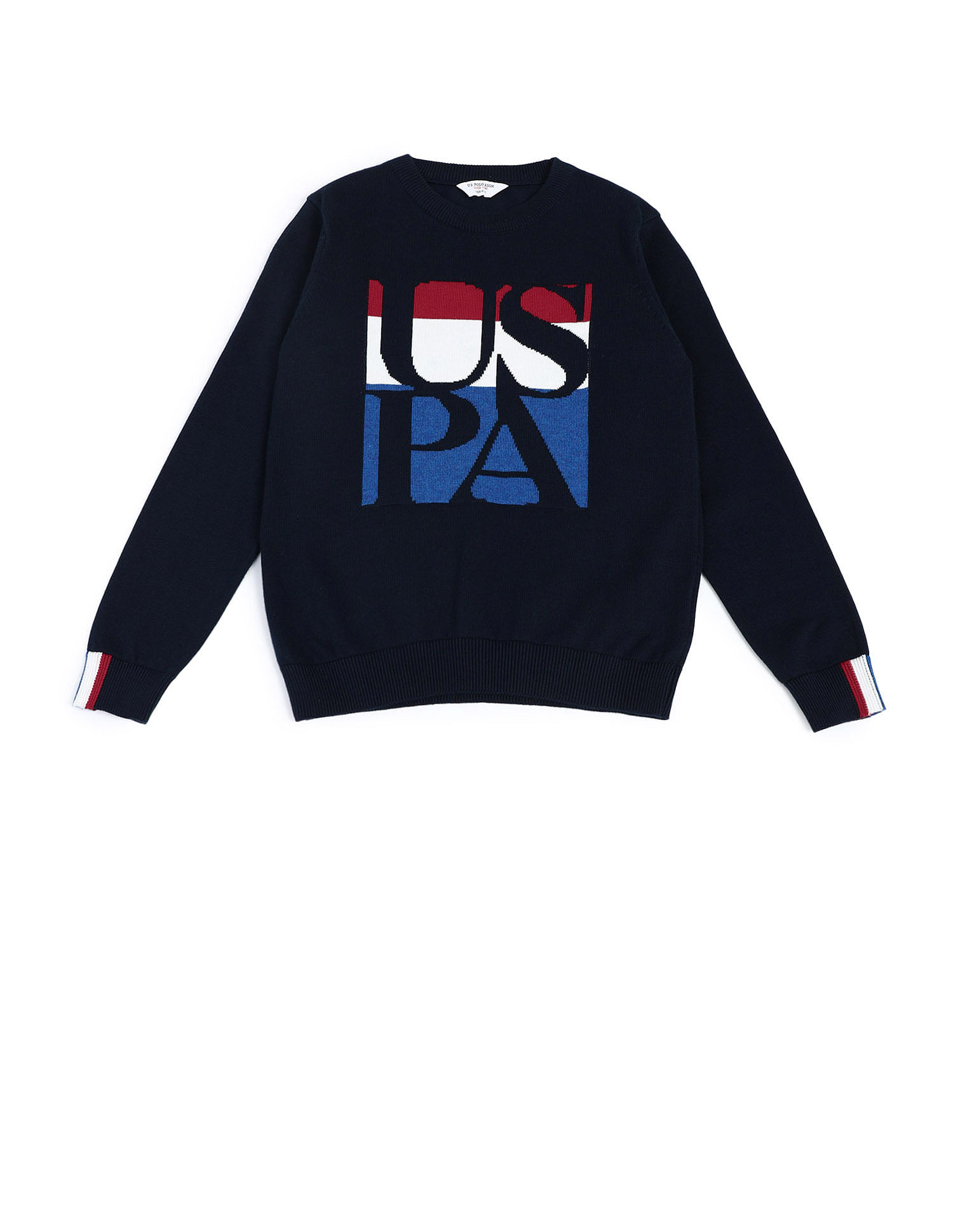 U.S. Polo Assn. Kids Boys Cotton Brand Printed Sweater