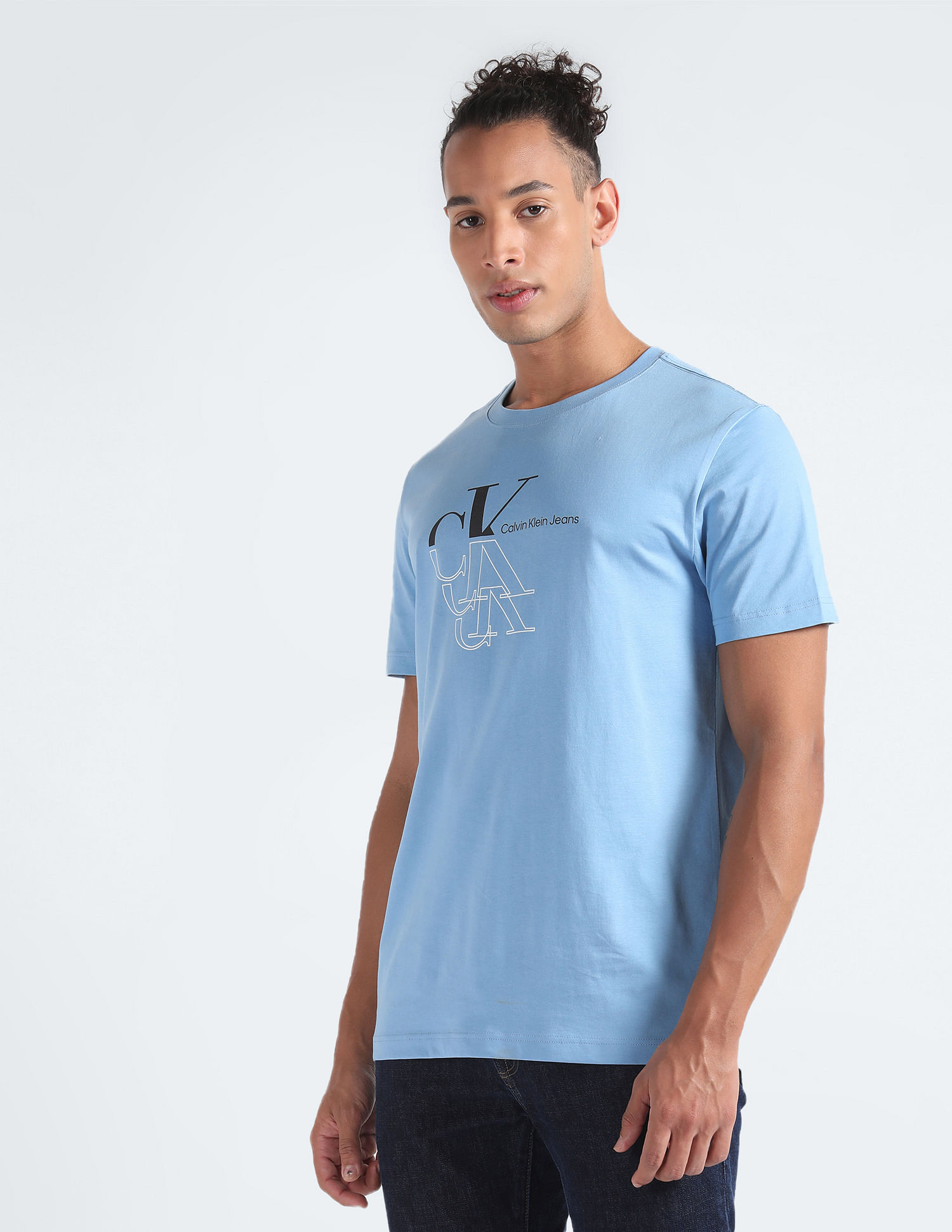 Buy Calvin Klein Jeans Crew Neck Brand Print T-Shirt - NNNOW.com