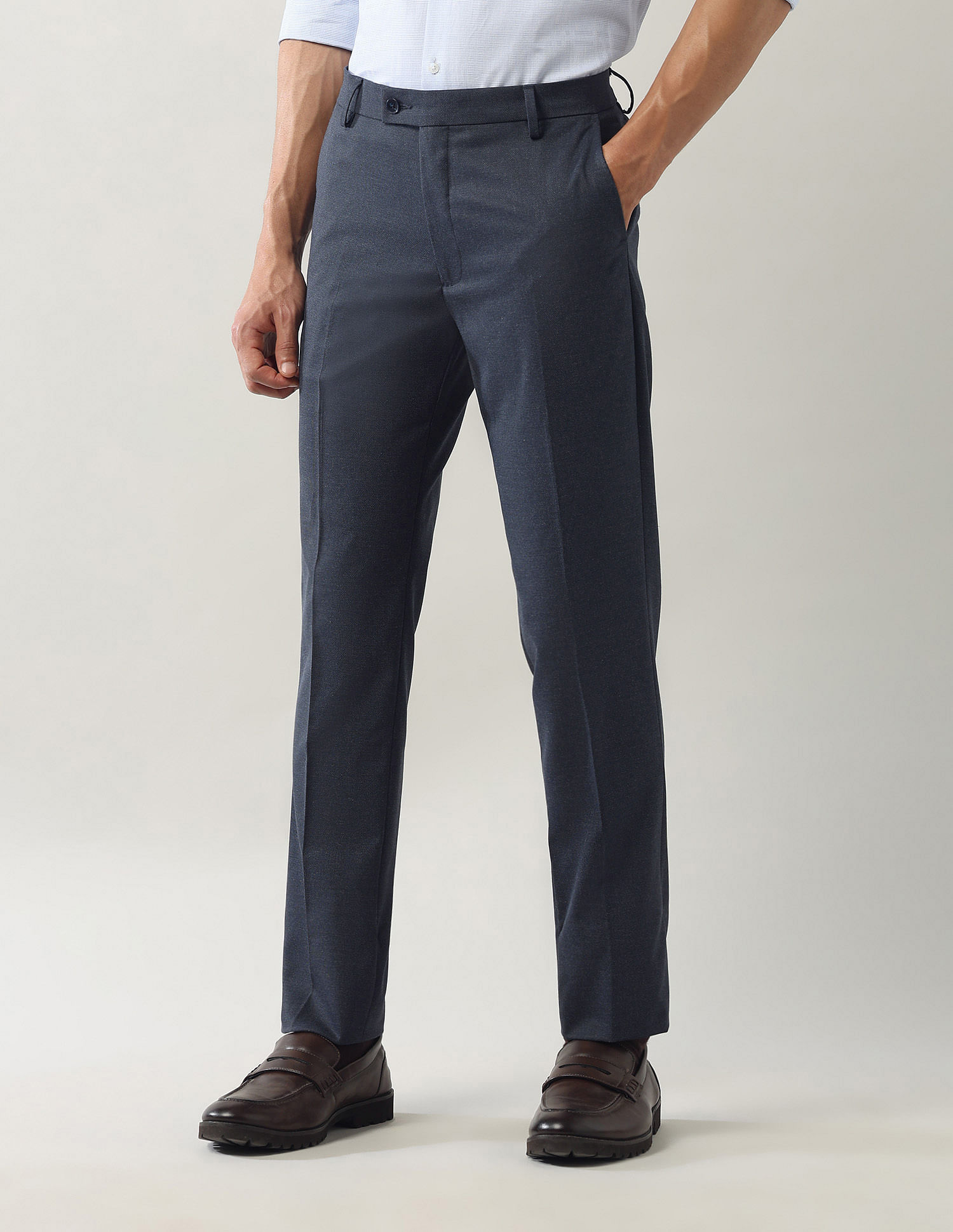 Arrow Mid Rise Smart Flex Dobby Trousers