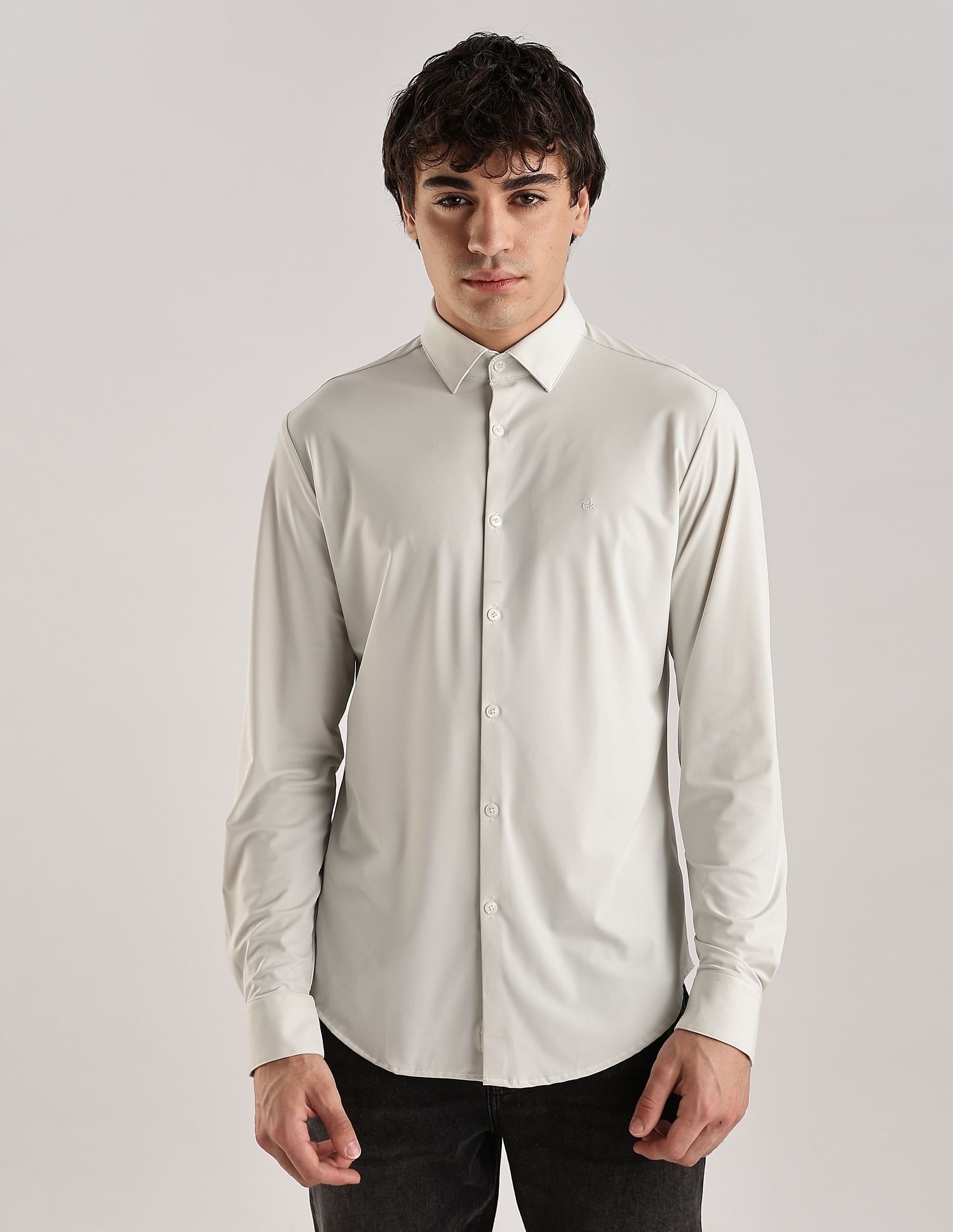 Calvin Klein Jeans Solid Slim-Fit Polyamide Shirt