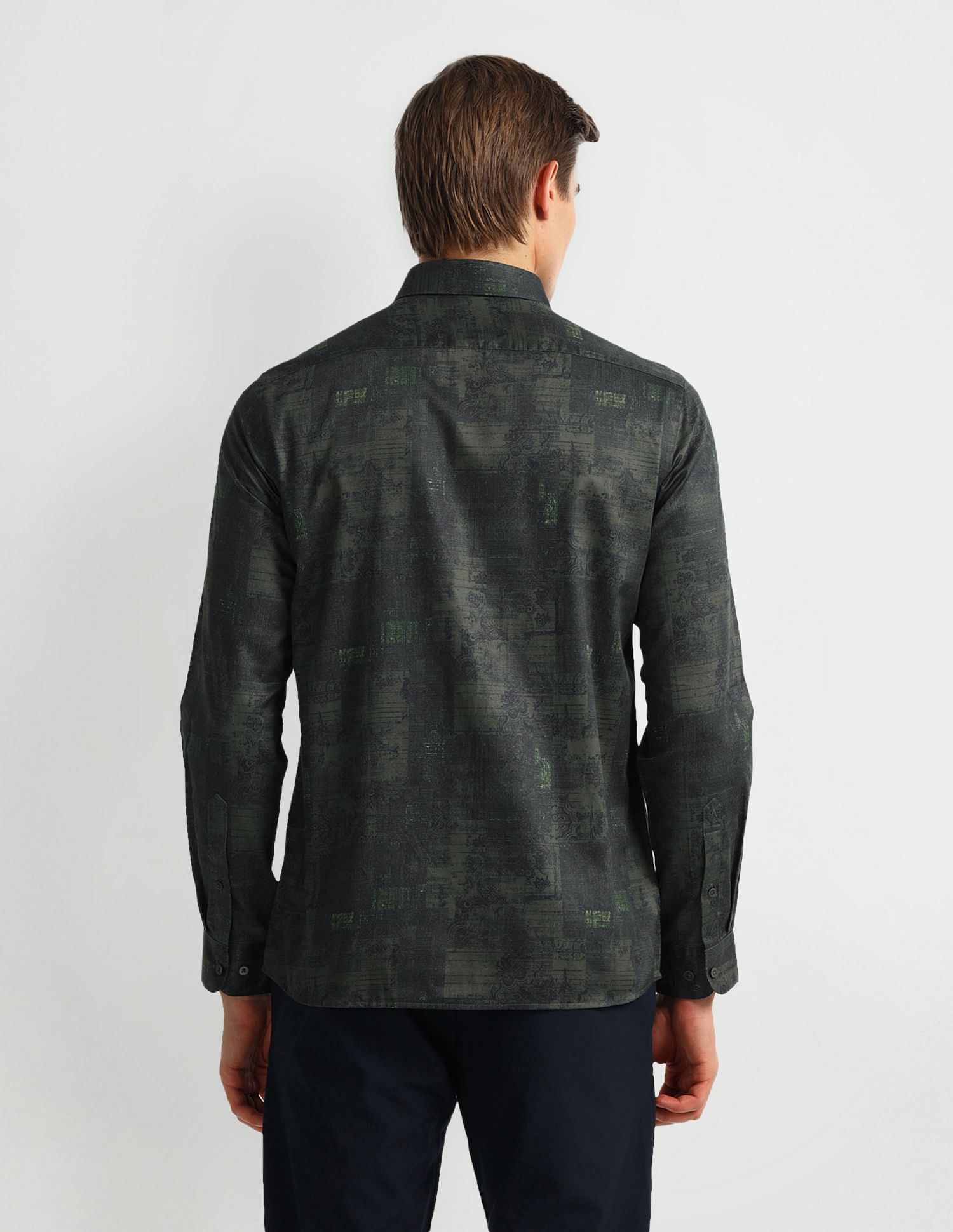 Arrow Newyork Manhattan Slim Fit Abtract Print Shirt