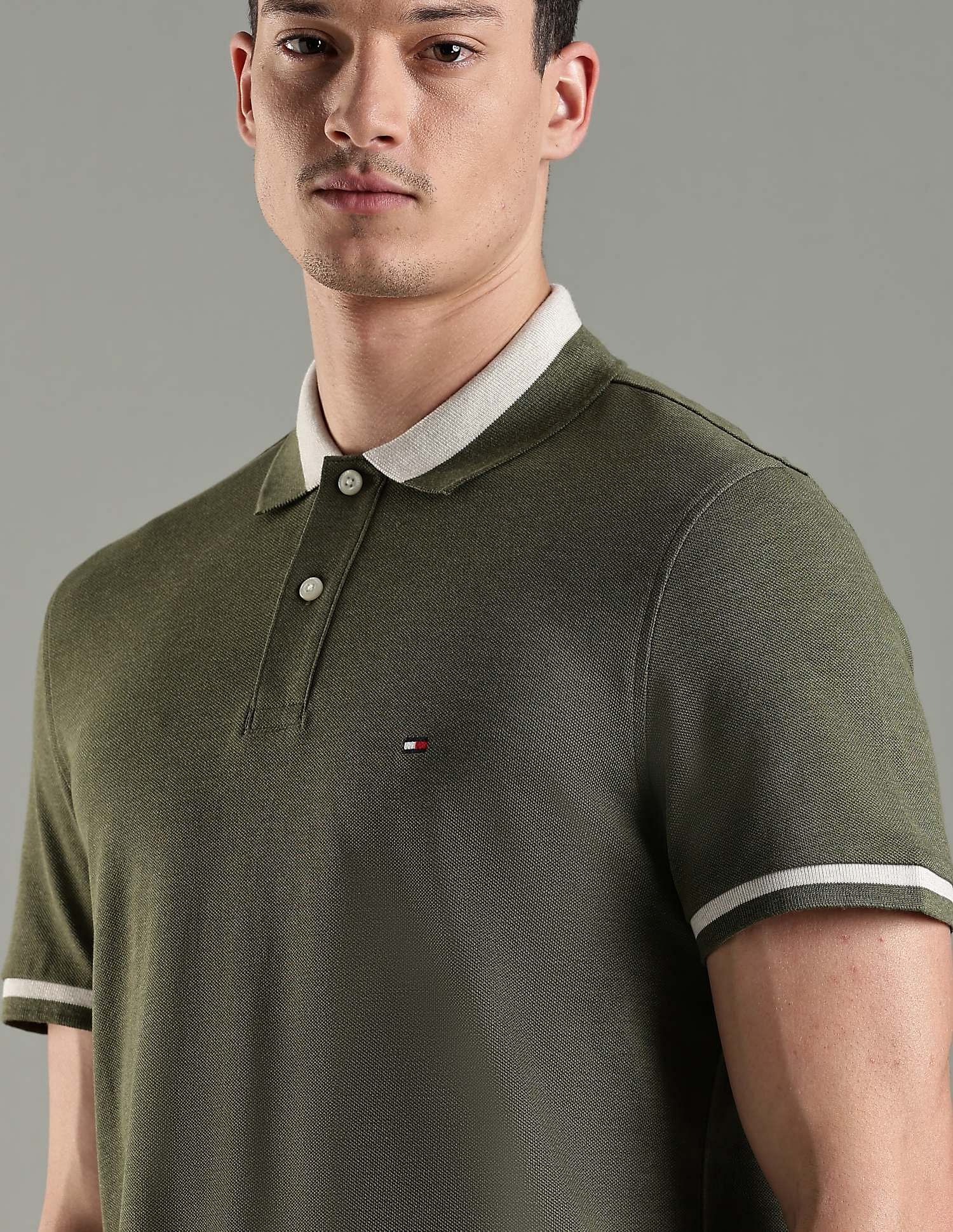 Tommy Hilfiger Printed Regular Fit Cotton Polo T-Shirt