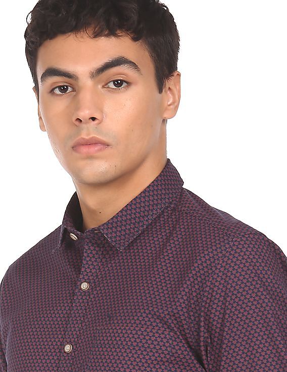 Flying Machine Printed Cotton Casual Shirt