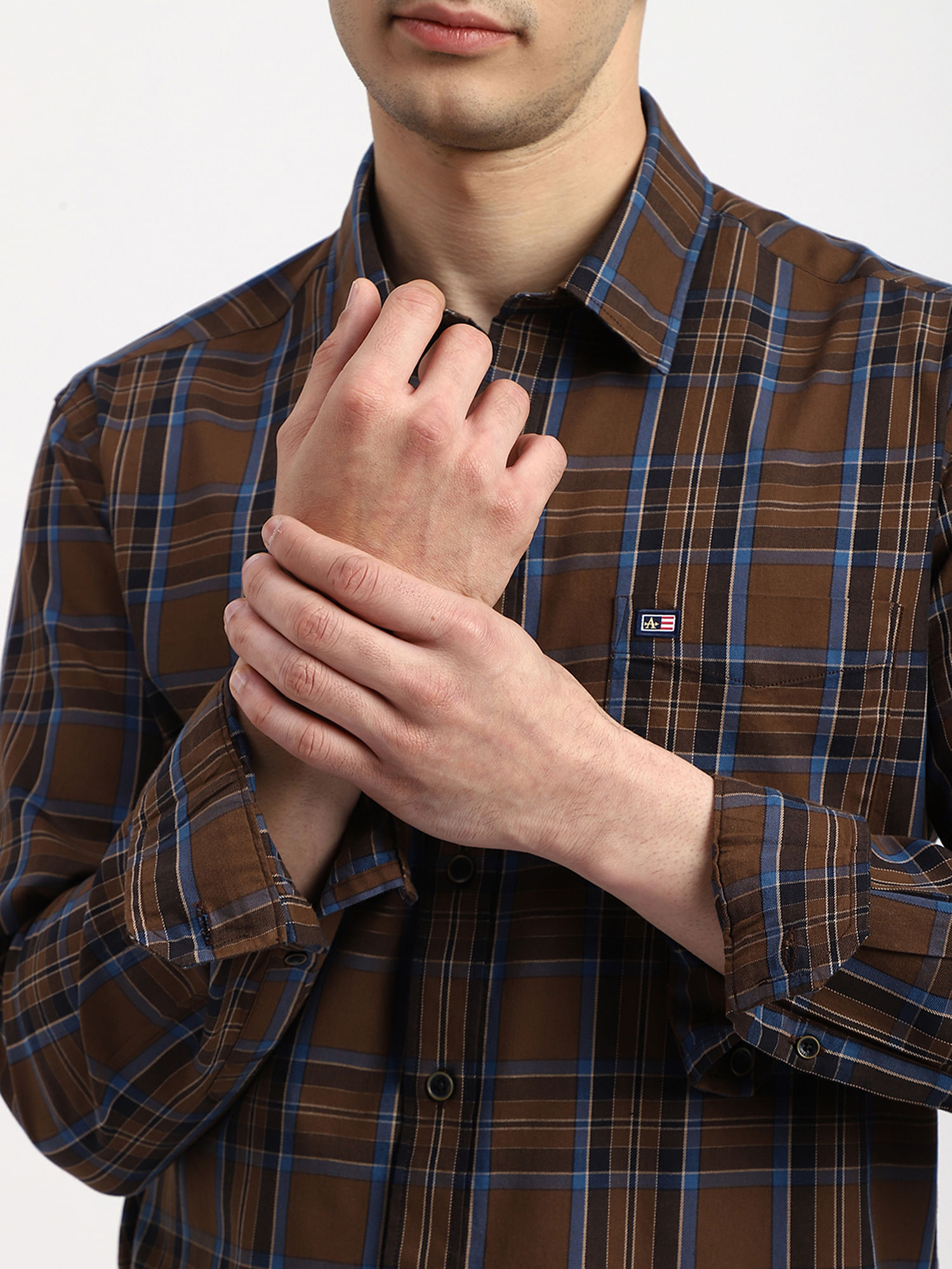 Arrow Sports Plaid Twill Casual Shirt