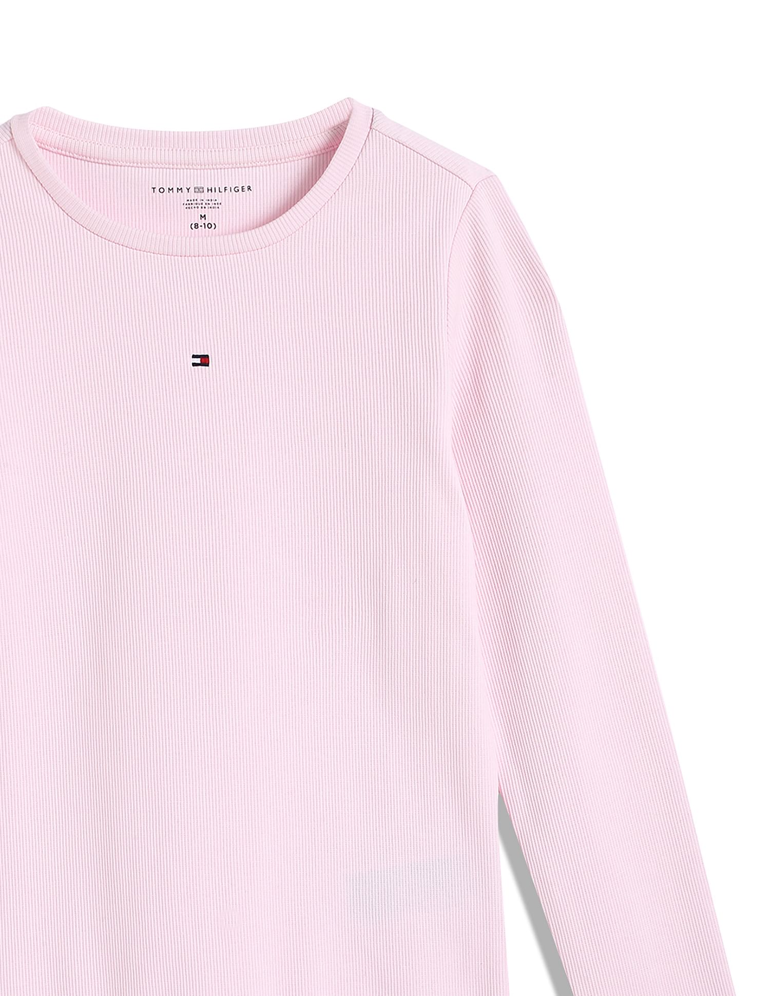 Tommy Hilfiger Kids Girls Round Neck Essential Rib T-Shirt