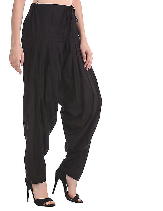 Buy Buy That Trendz Women Black Solid Cotton Viscose Lycra Patiala Pants  Online at Best Prices in India - JioMart.