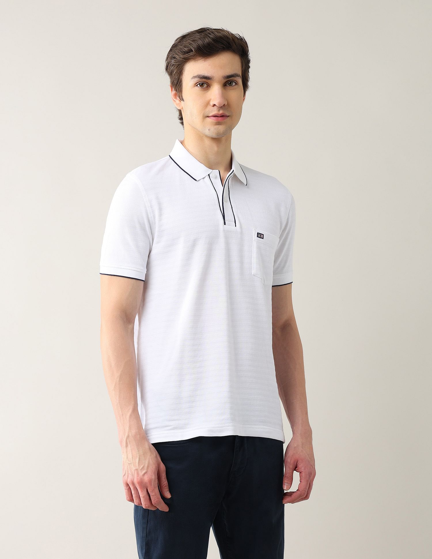 Arrow Sport Textured Pure Cotton Polo Shirt