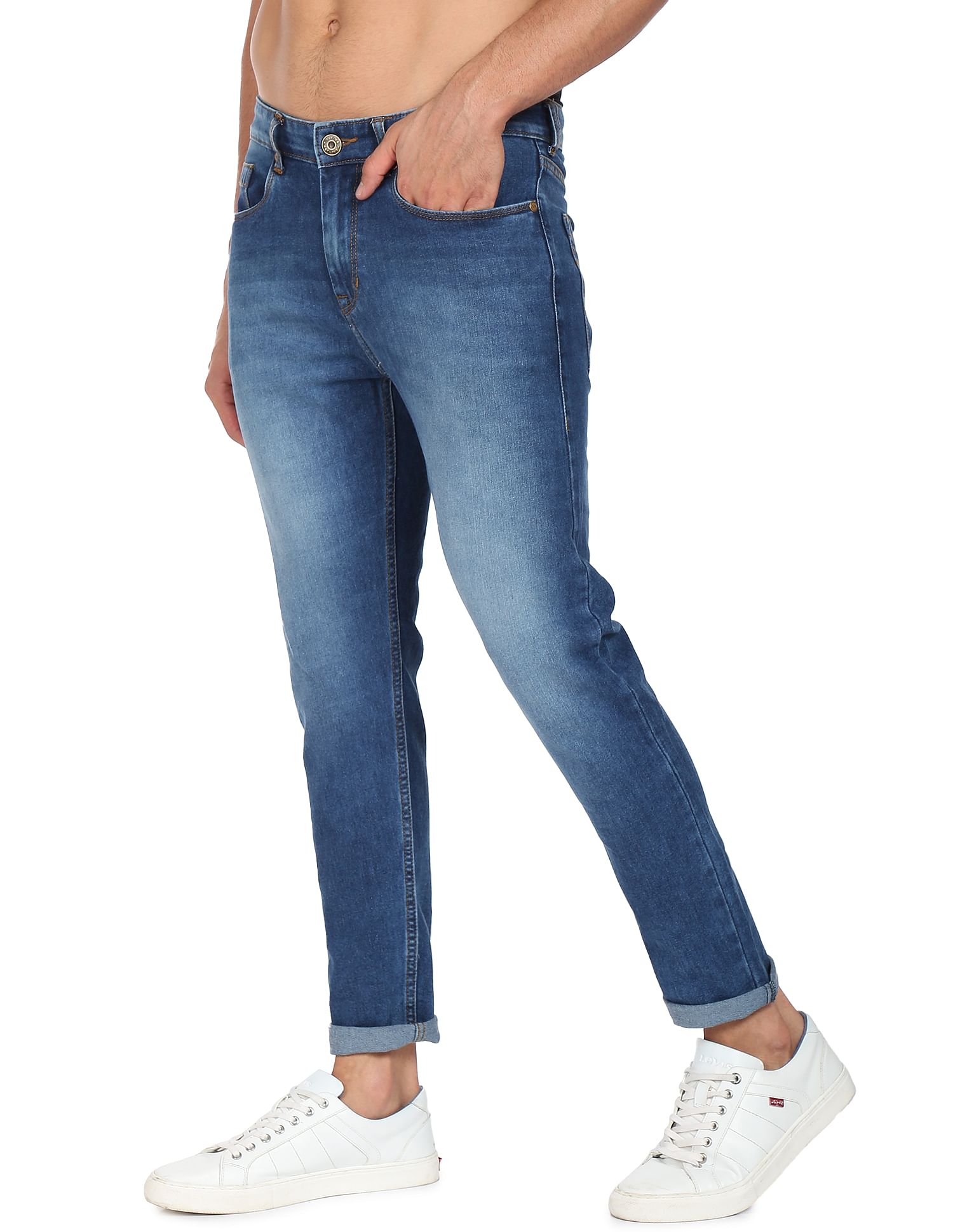 Flying Machine Slash Slim Tapered Fit Stone Wash Jeans