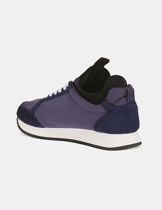 Calvin Klein Men Medieval Blue Jemmy Tonal Panel Lace Up Sneakers