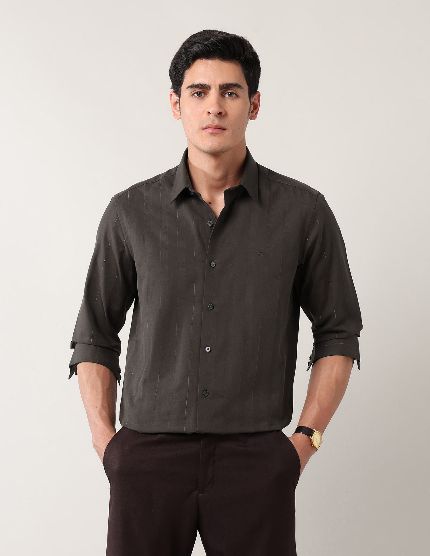 Arrow Newyork Manhattan Slim Fit Pure Cotton Shirt