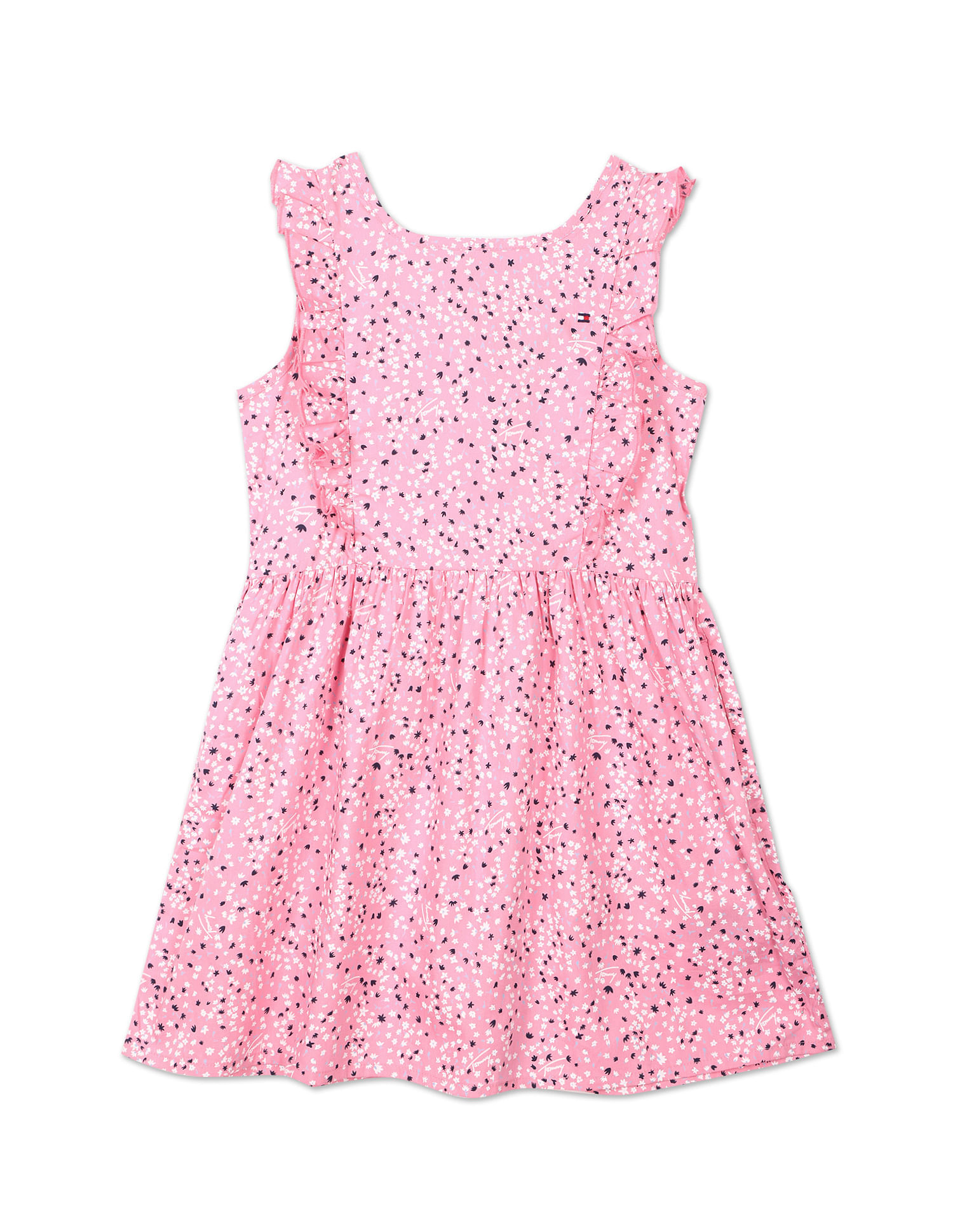 Tommy Hilfiger Kids Organic Cotton Floral Ruffle Dress