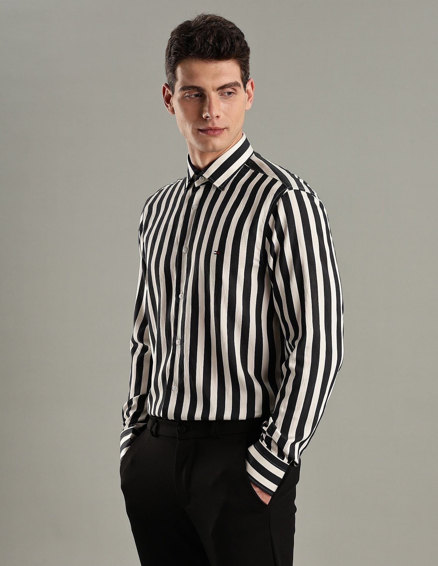Tommy Hilfiger Striped Regular-Fit Modal Shirt