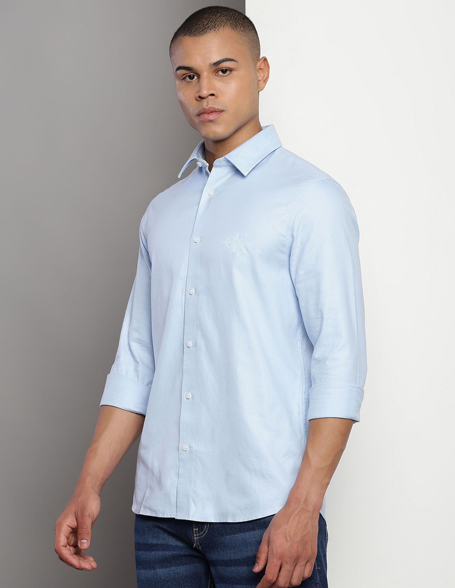 Calvin Klein Embossed Monogram Slim Fit Shirt