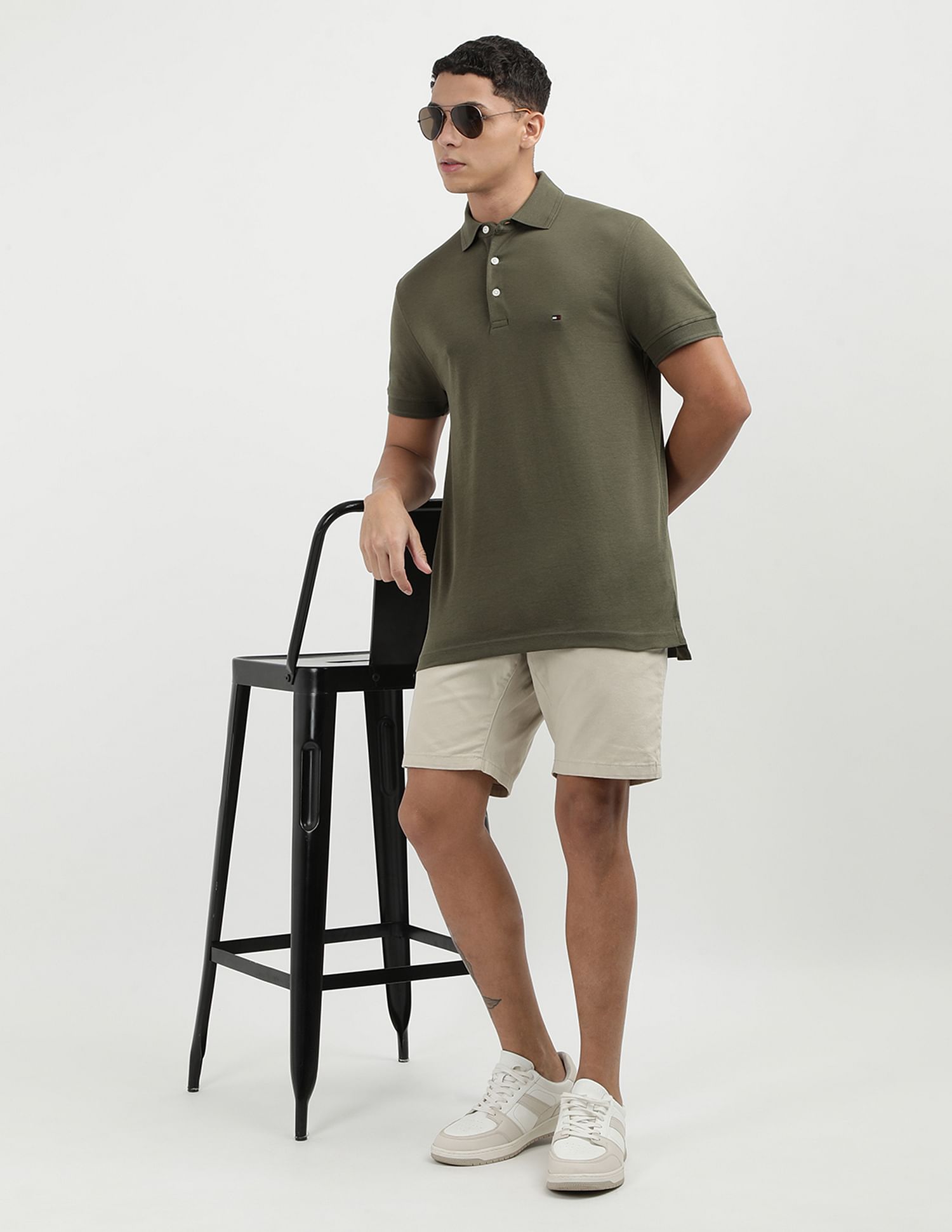 Tommy Hilfiger Solid Logo Slim Fit Polo Shirt