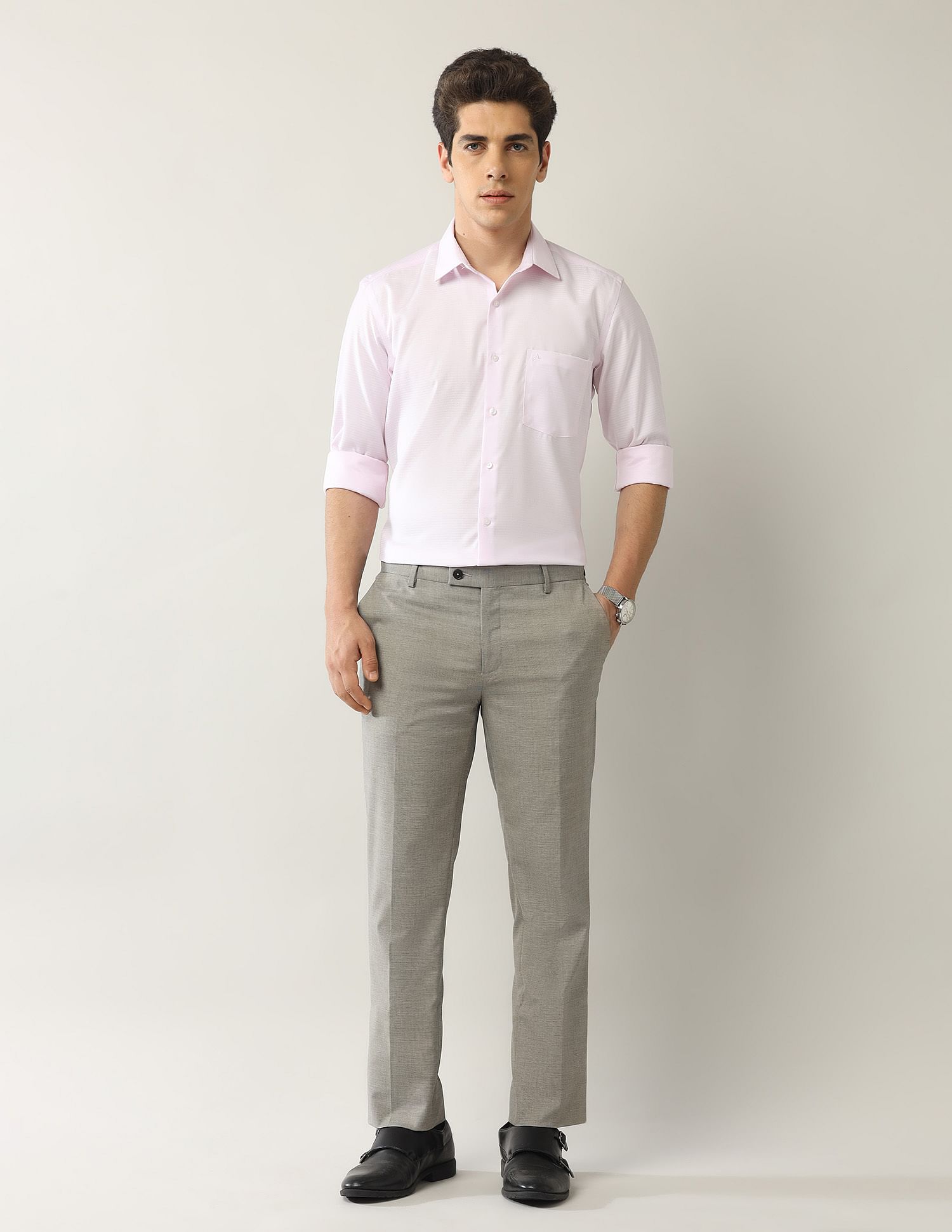 Arrow Textured Liberty Classic Fit Autopress Shirt