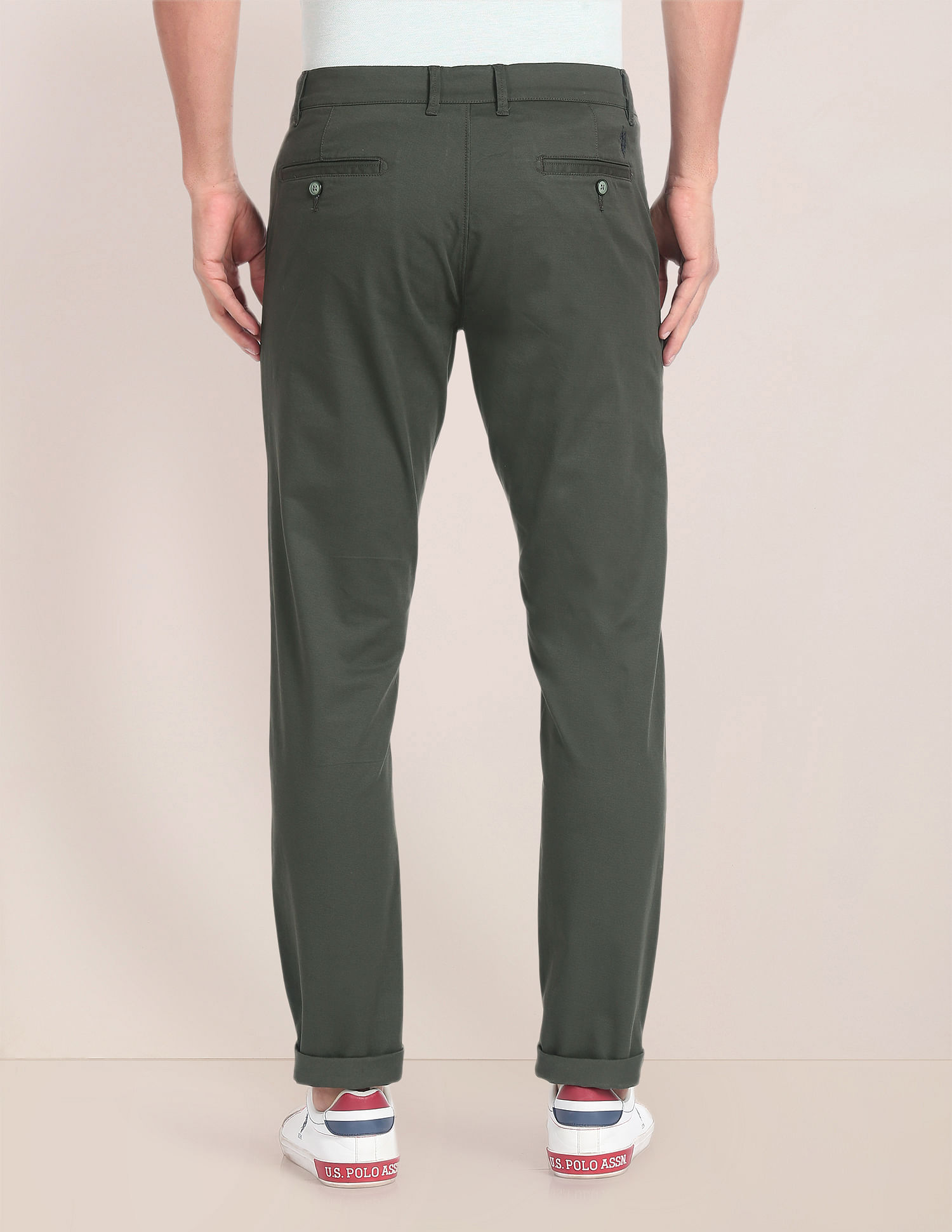 U.S. Polo Assn. Mid Rise Geometric Print Trousers