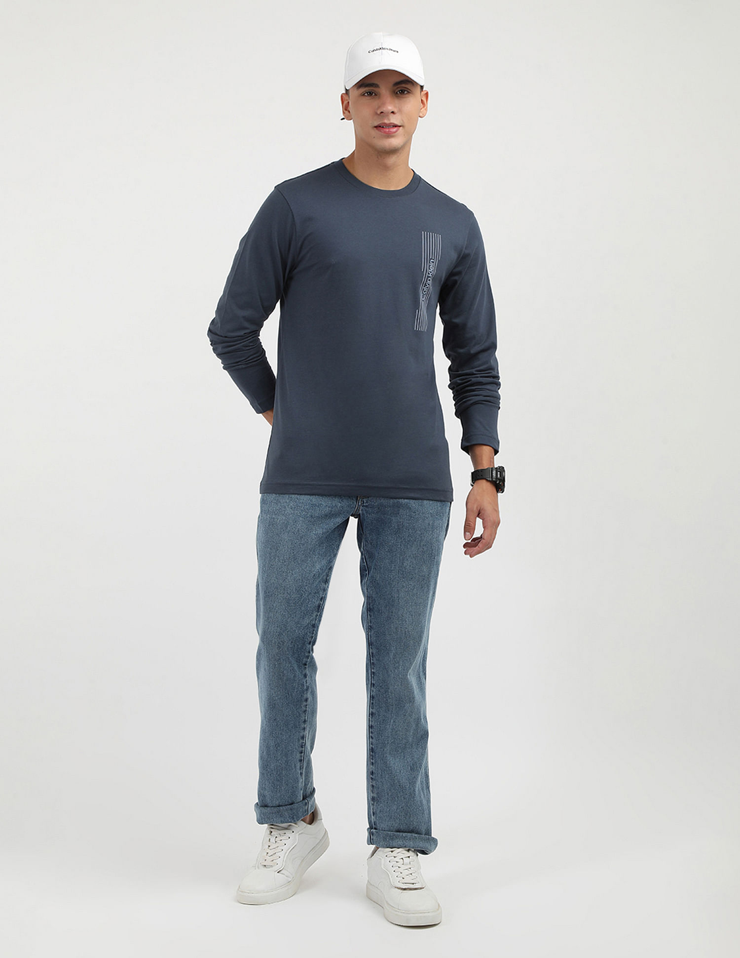 Calvin Klein Solid Logo Cotton T-Shirt