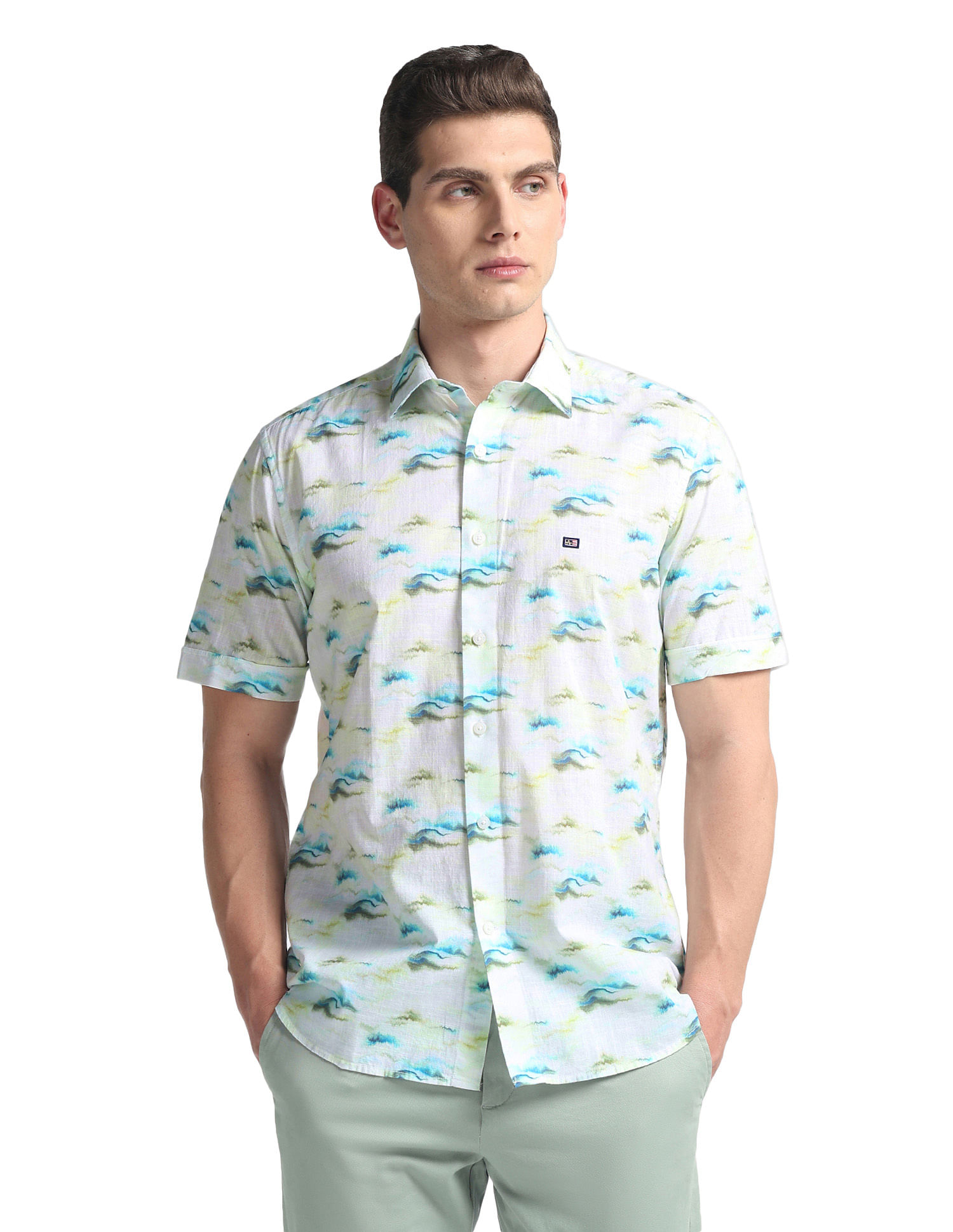 Arrow Sports Abstract Print Liberty Classic Shirt