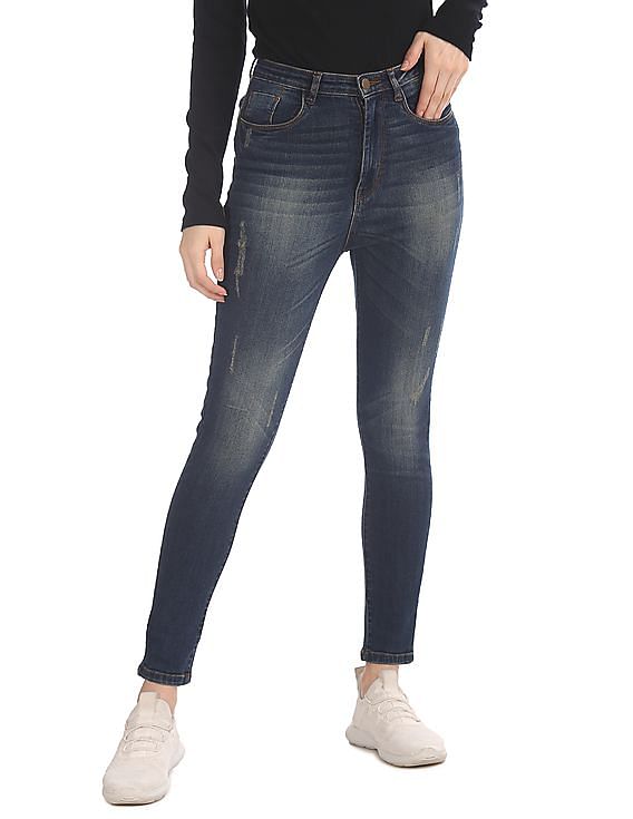 Flying Machine Women Twiggy Super Skinny Fit Whiskered Jeans