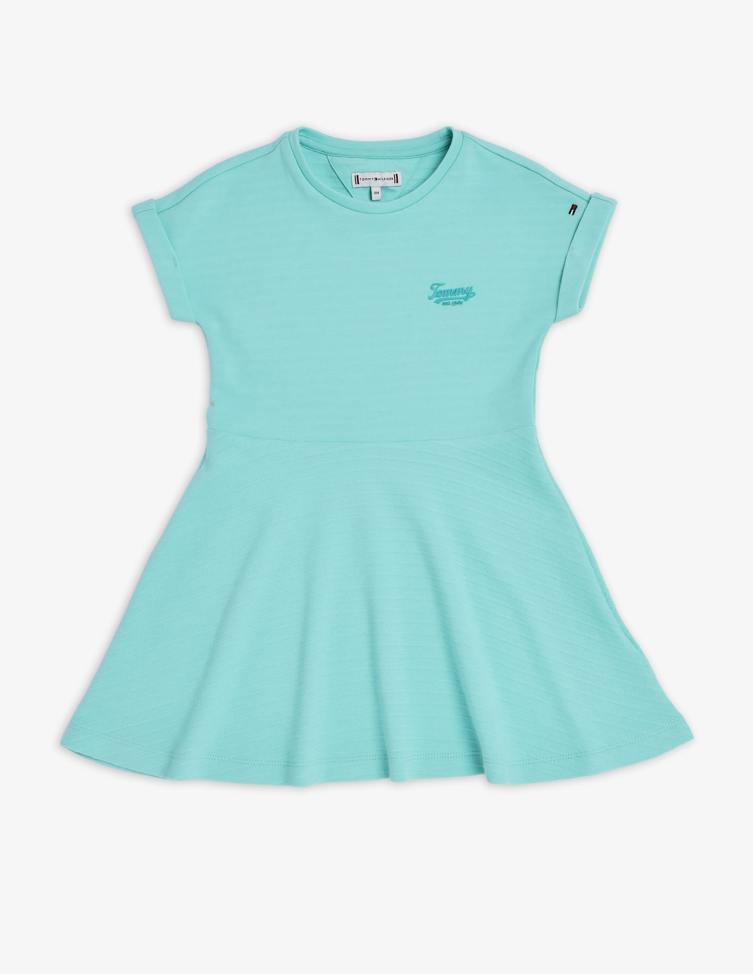 Tommy Hilfiger Kids Girls Cotton Round Neck A-Line Dress