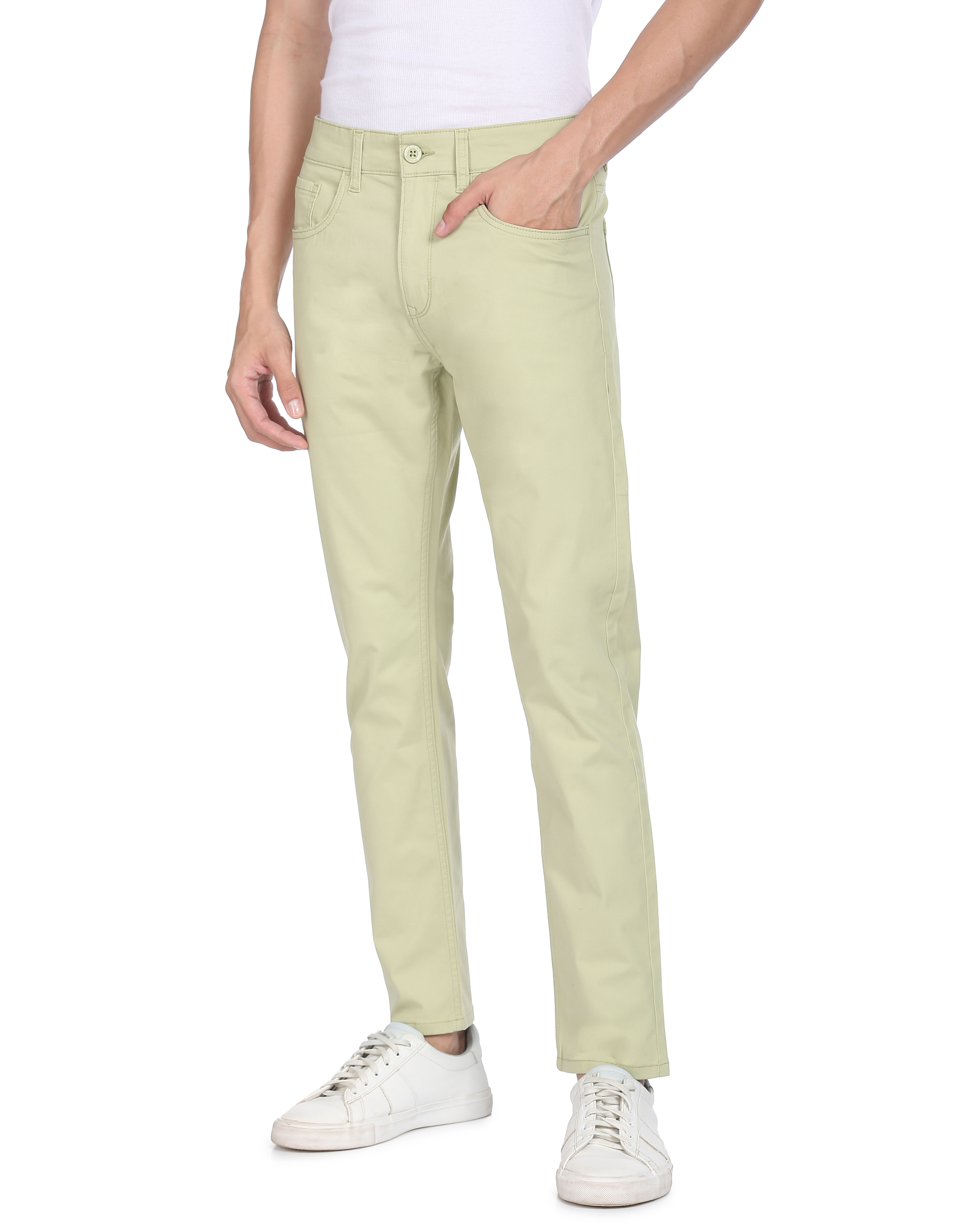Flying Machine Mid Rise Twill Trousers